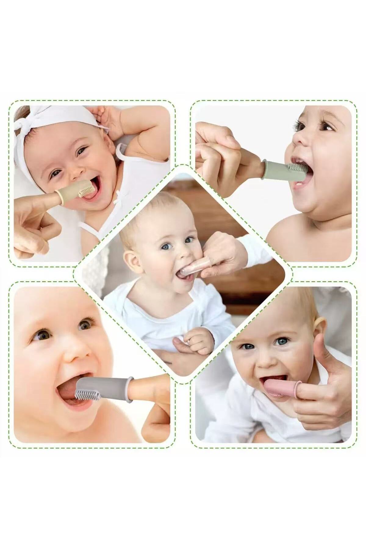ELYA BABY Bebek Diş Kaşıyıcı Parmak Diş Kaşıyıcı Kız Erkek Çocuk Ağız Bakım Hijyen Silikon Diş Kaşıma Mavi fotoğrafı 4 (önizleme)