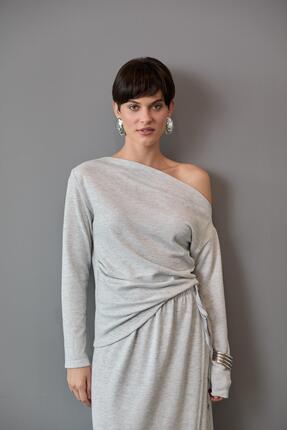 Brand Up Yumuşak Dokulu Asimetrik Bluz