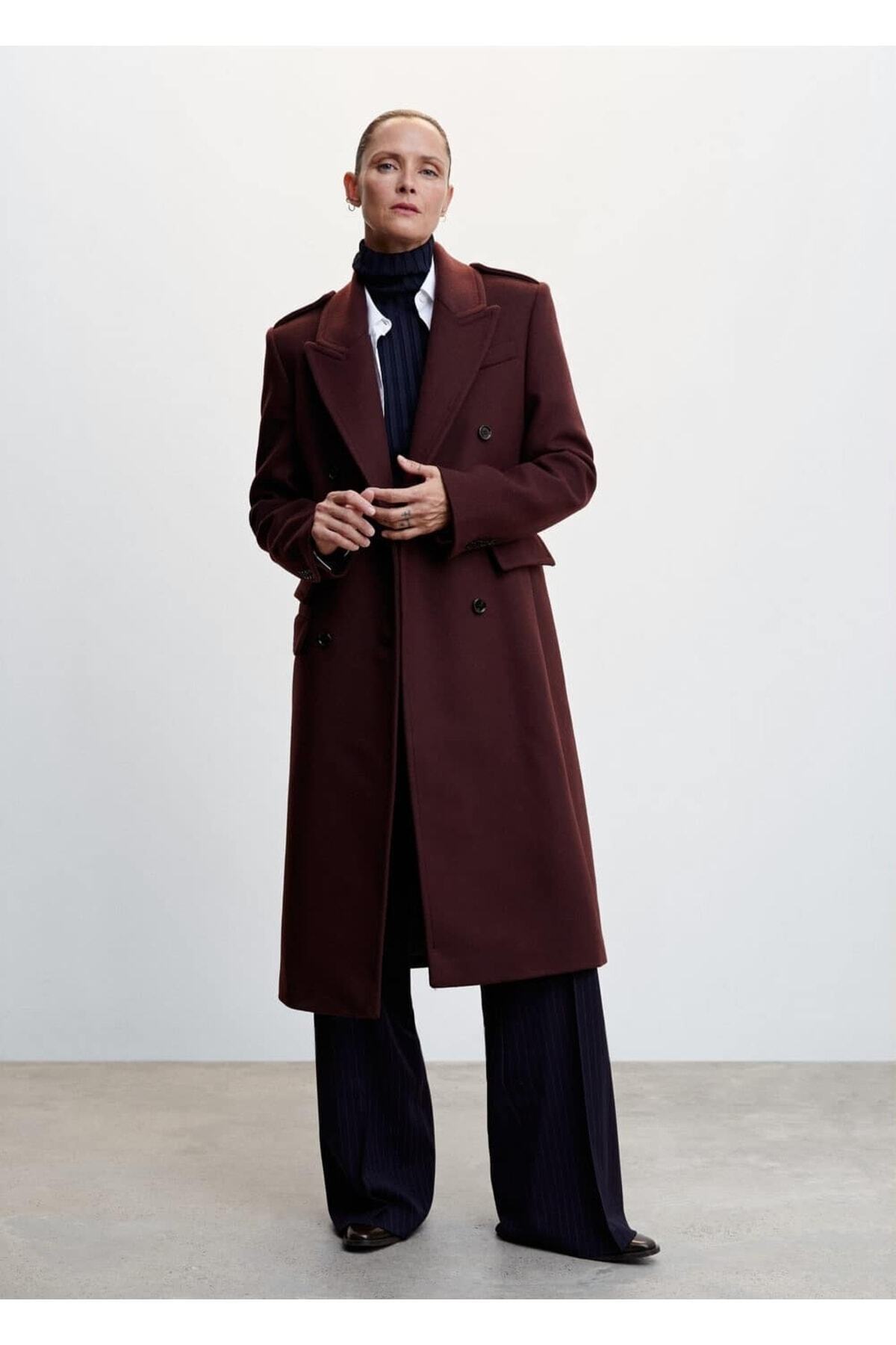 Store Saf Yün Özel Dikim Kadın Palto