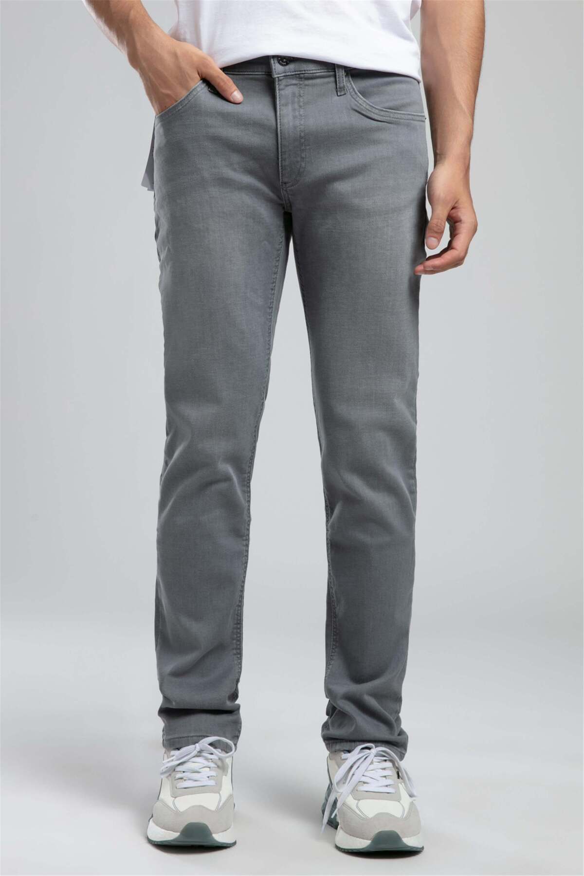Lee Cooper Marco Normal Bel Dar Kesim Düz Paça Gri Erkek Jean Pantolon görsel 2