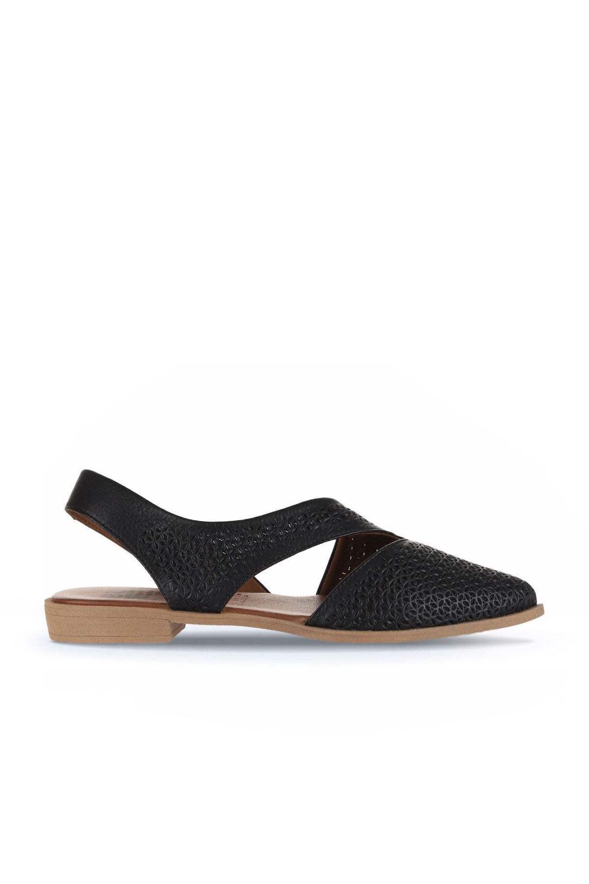 Bueno Shoes Siyah Deri Kadın Düz Sandalet 01wa9202