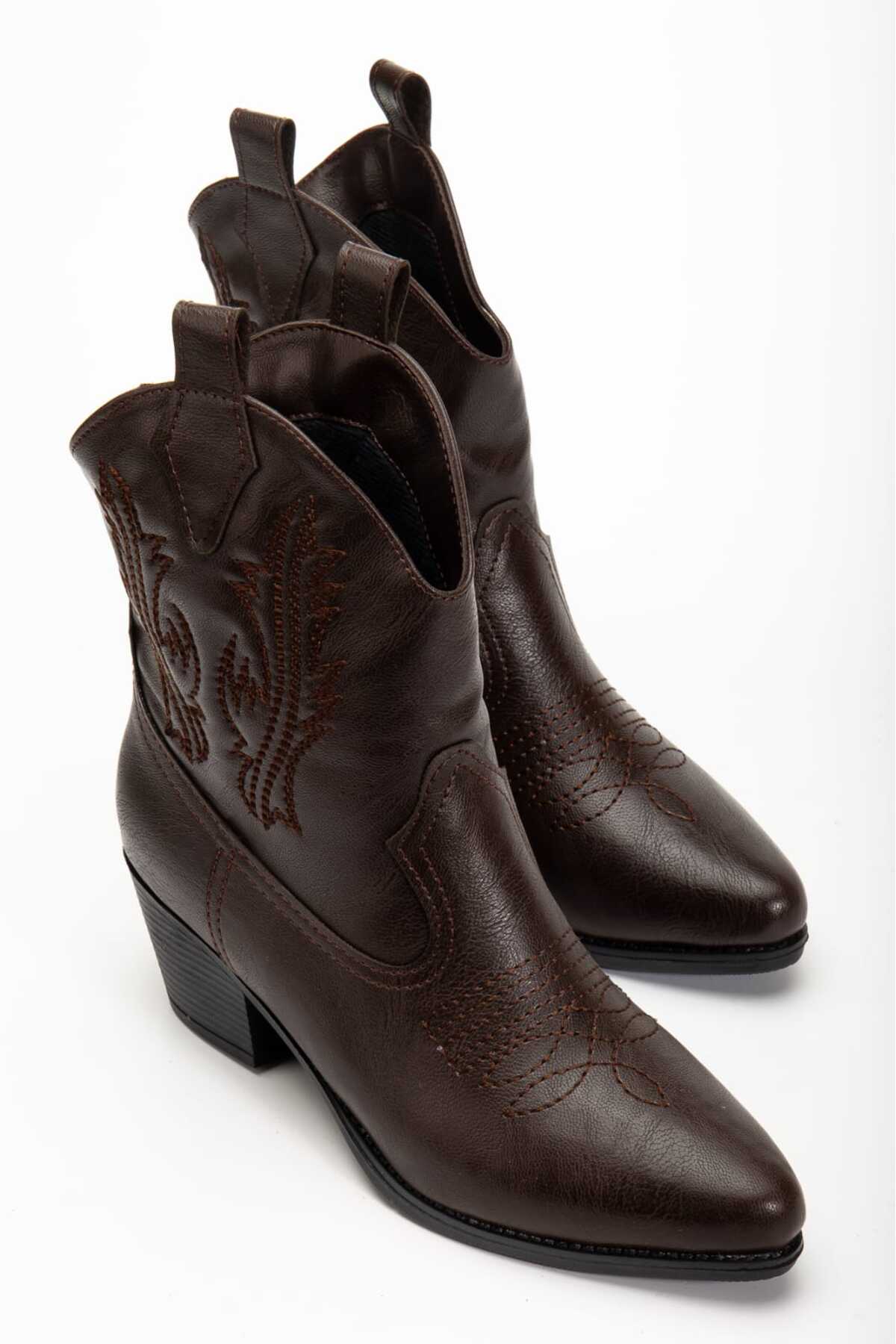 Texas Kahve Cilt Kadın Kovboy Bot