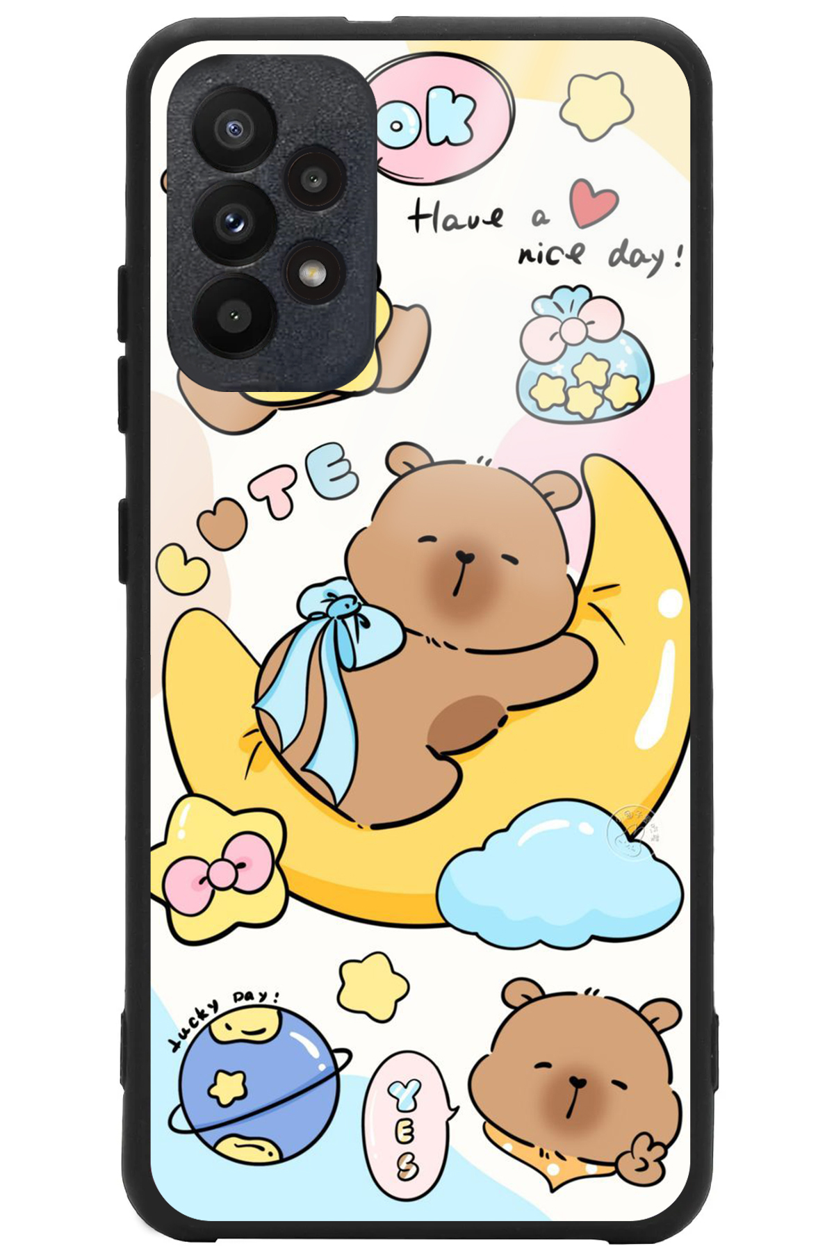 WANNA PROTECT Samsung Galaxy A52 Kamera Korumalı Kapibara Desenli