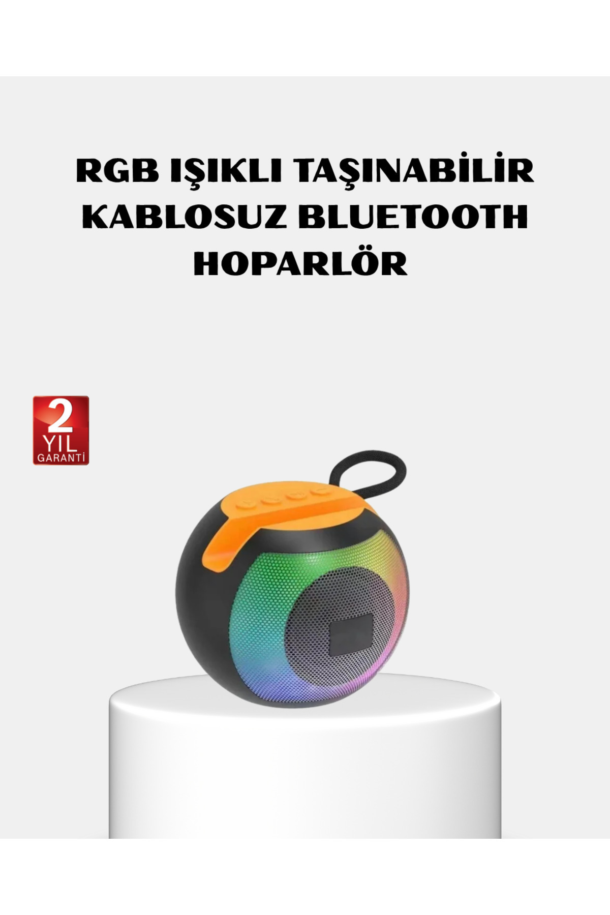 bi seyyar RGB Işıklı Bluetooth Hoparlör – 360° Stereo Ses ve 8 Saat Çalma Süresi