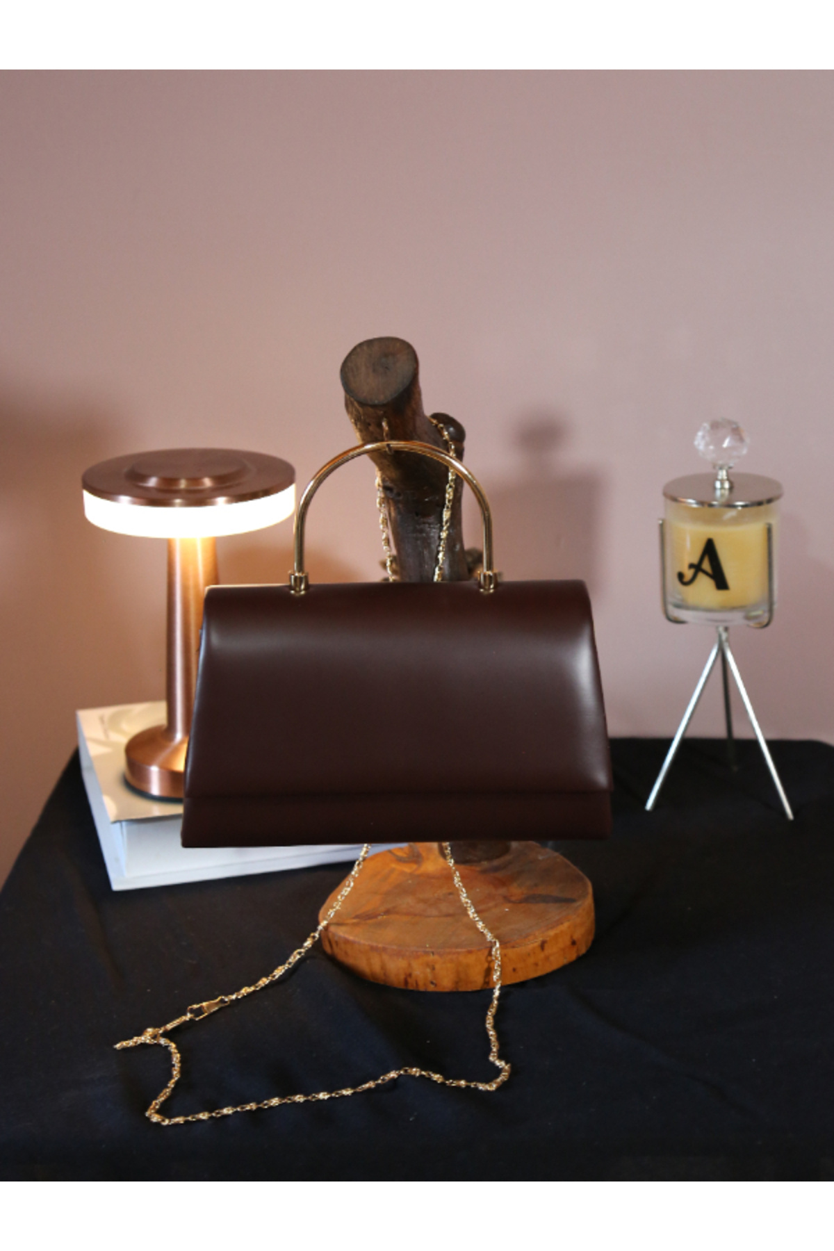 Alvora Metal Saplı - Askılı Kapaklı Kadın Abiye Portföy Çantası