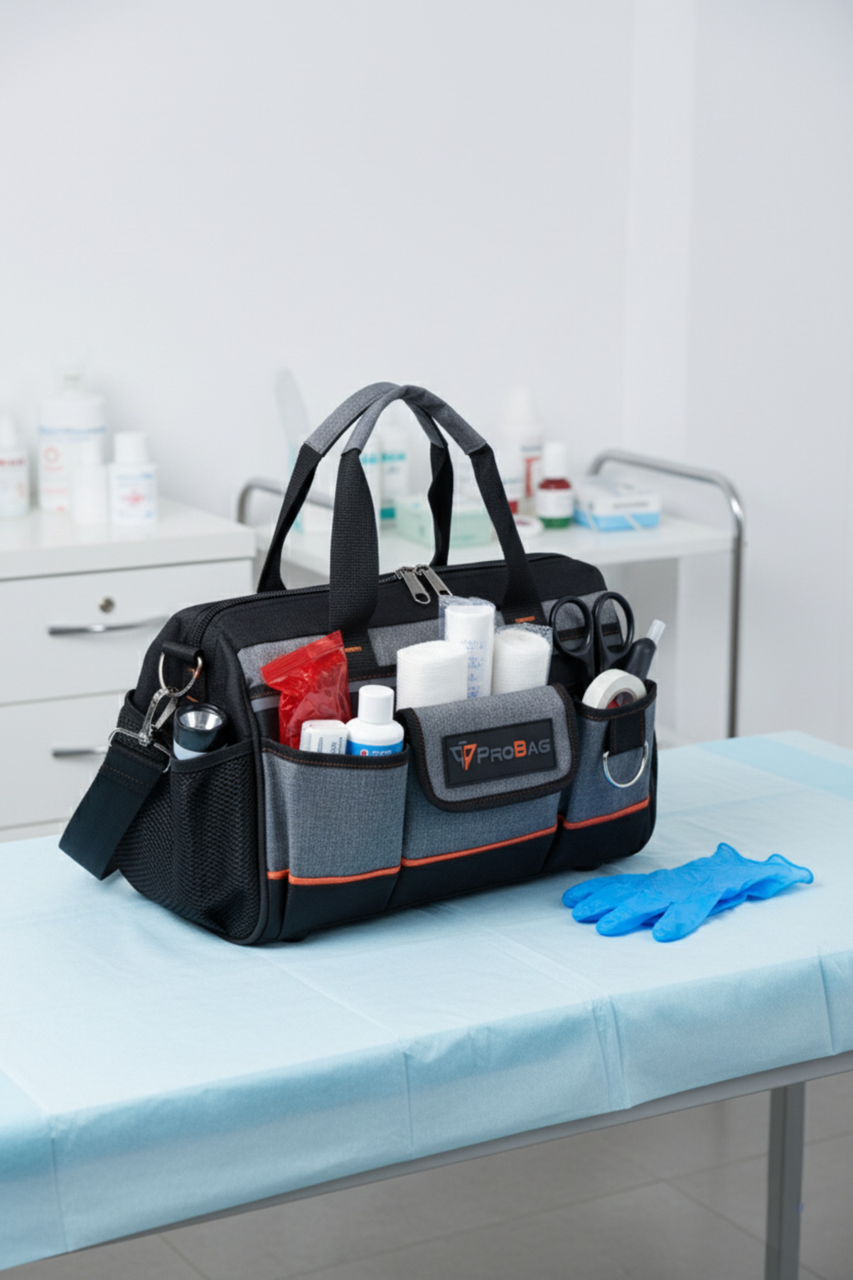 Probag Orta Boy Medikal Çanta | 30 Bölmeli | Suya Dayanıklı | Reflektörlü Taşıma Çantası fotoğrafı 7 (önizleme)