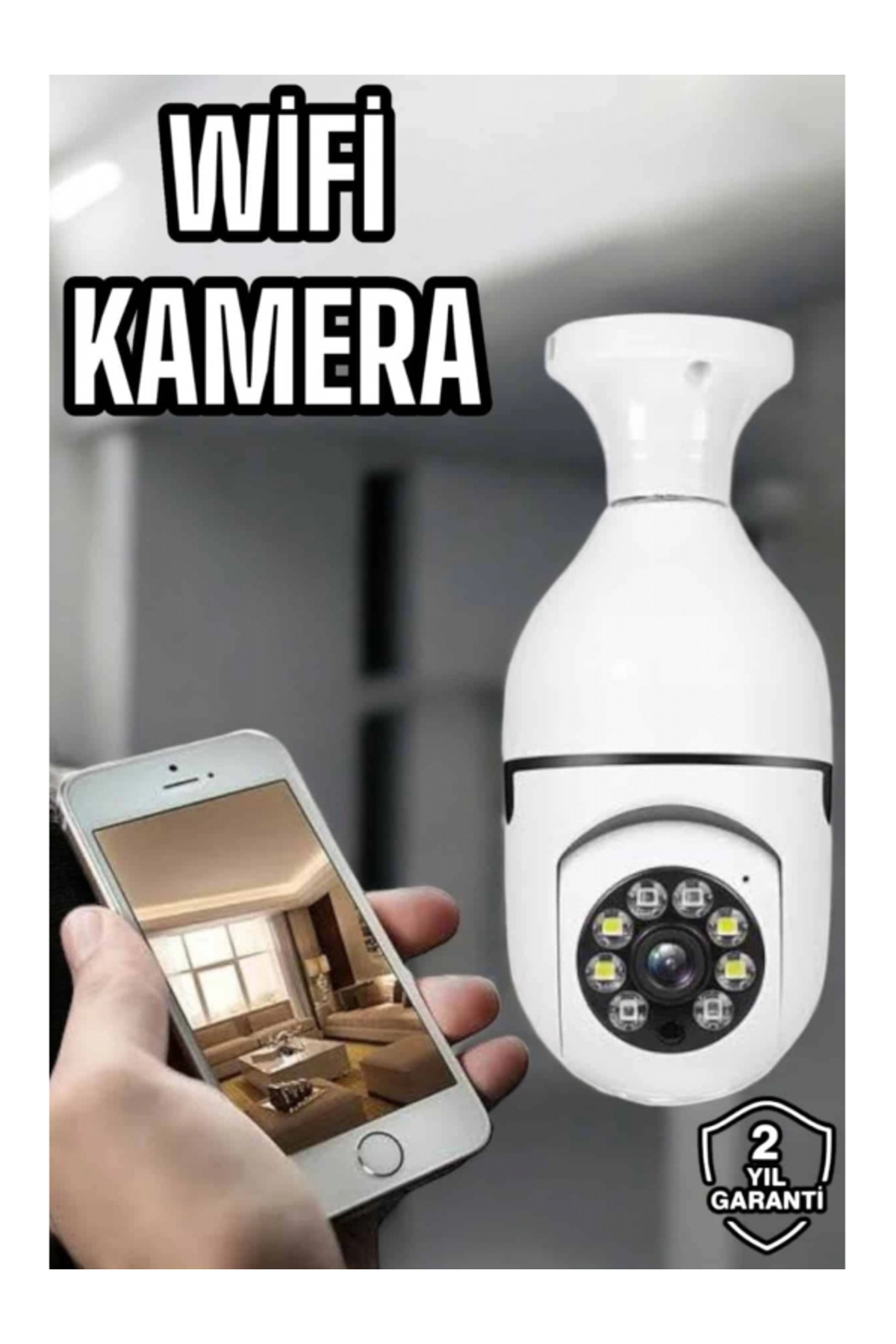 SELFBUYSELL Ampul Görünümlü Güvenlik Kamerası Duylu Wifi Kamerası Dönebilen