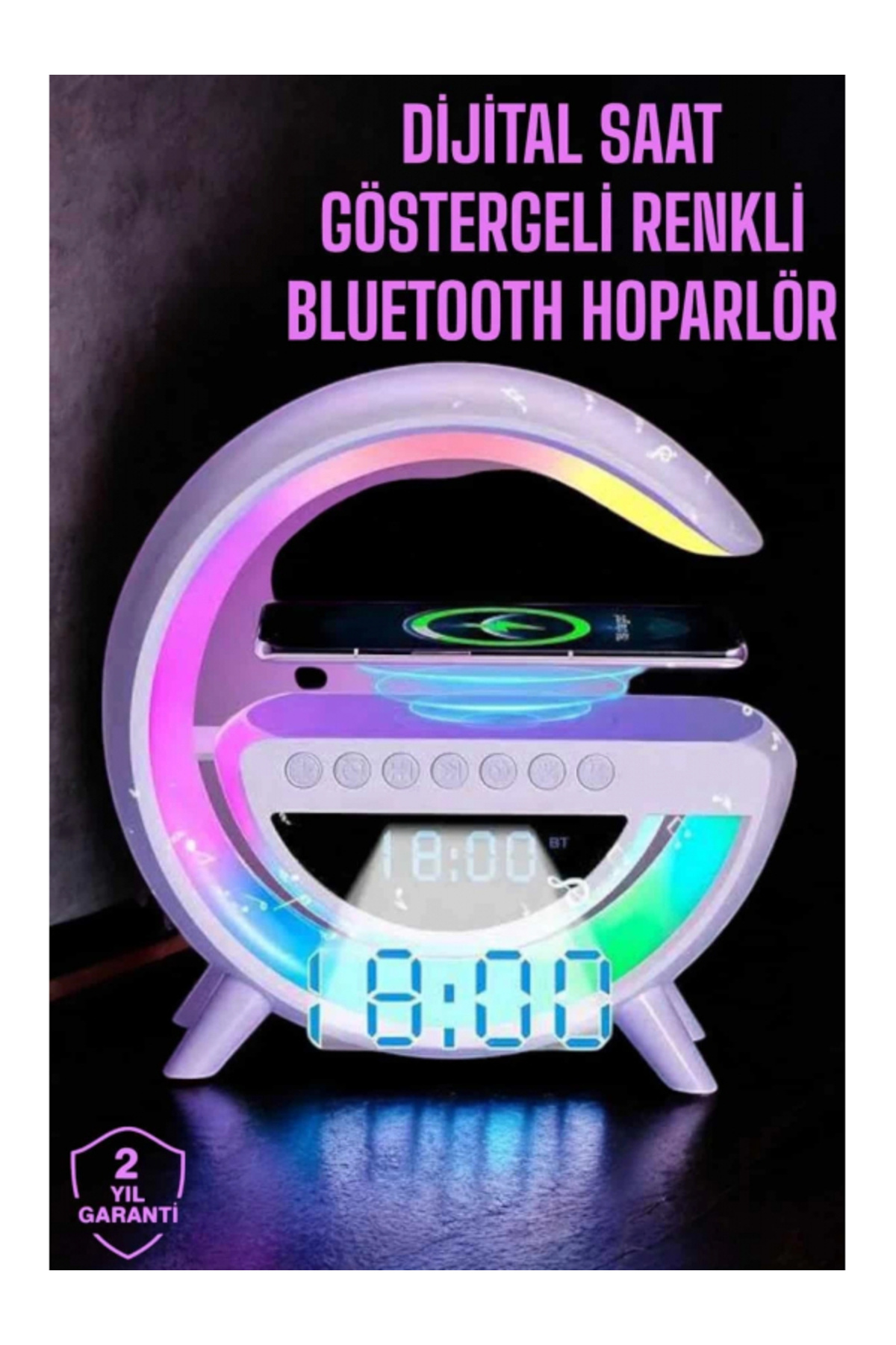 SELFBUYSELL Android Uyumlu Akıllı Bluetooth Hoparlör Kablosuz Şarj Cihazı Standı