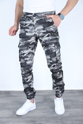 sports here Regular Kalıp Kargo Cepli Askeri/Komando Kamuflaj Desenli Pantolon