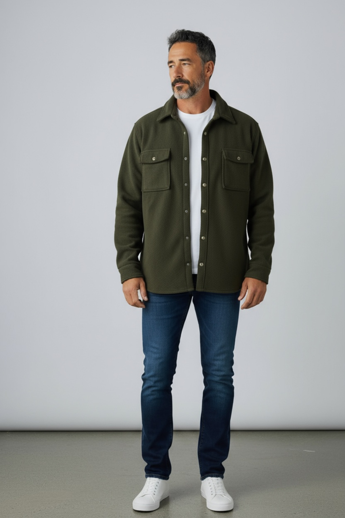 Butik Rahat Kalıp Kalın Kışlık Polar Gömlek