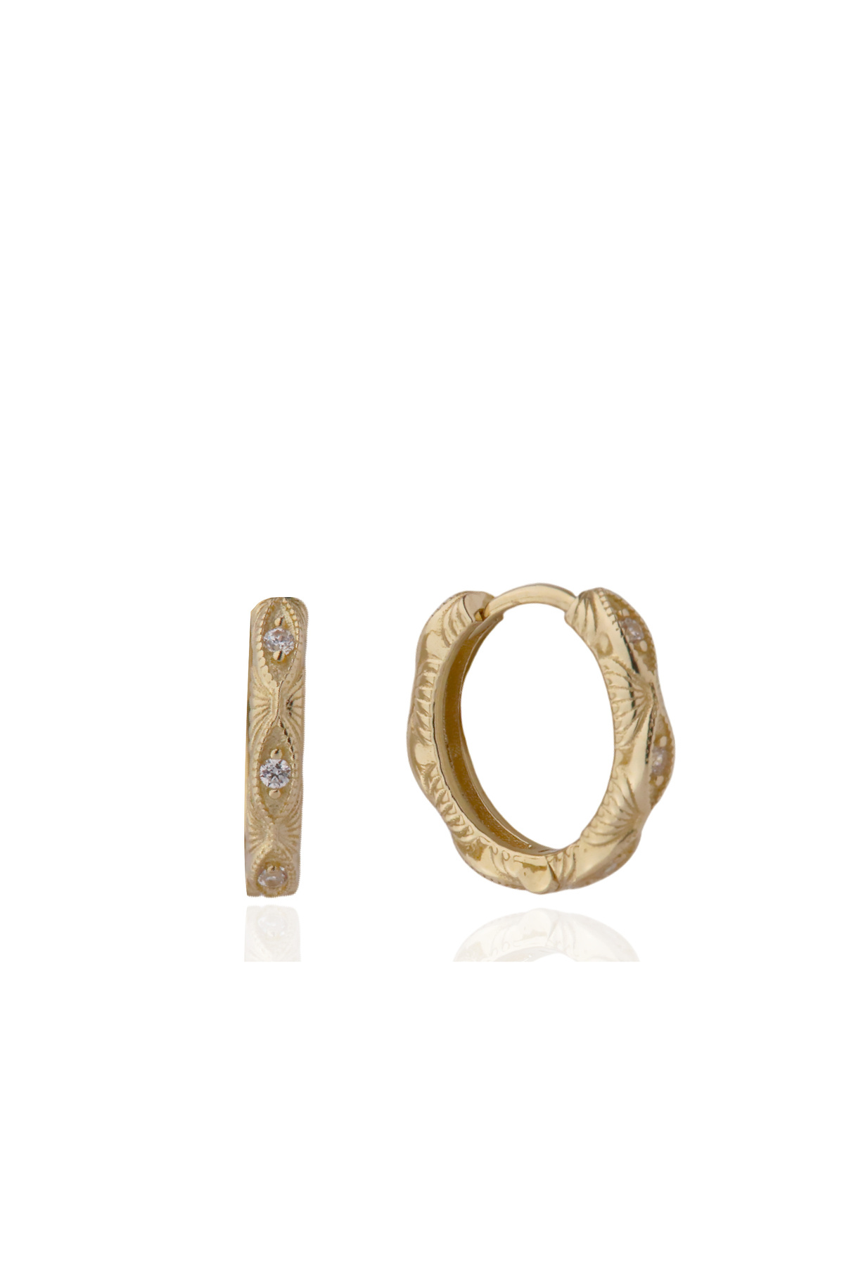 Değerli Kuyumculuk Desenli Halka Küpe