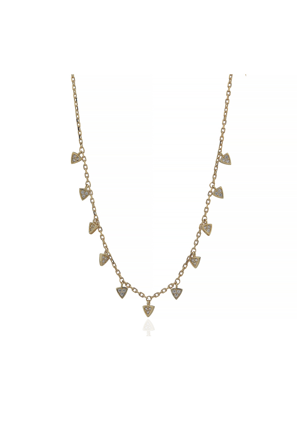 Değerli Kuyumculuk Sıralı Üçgen Kolye