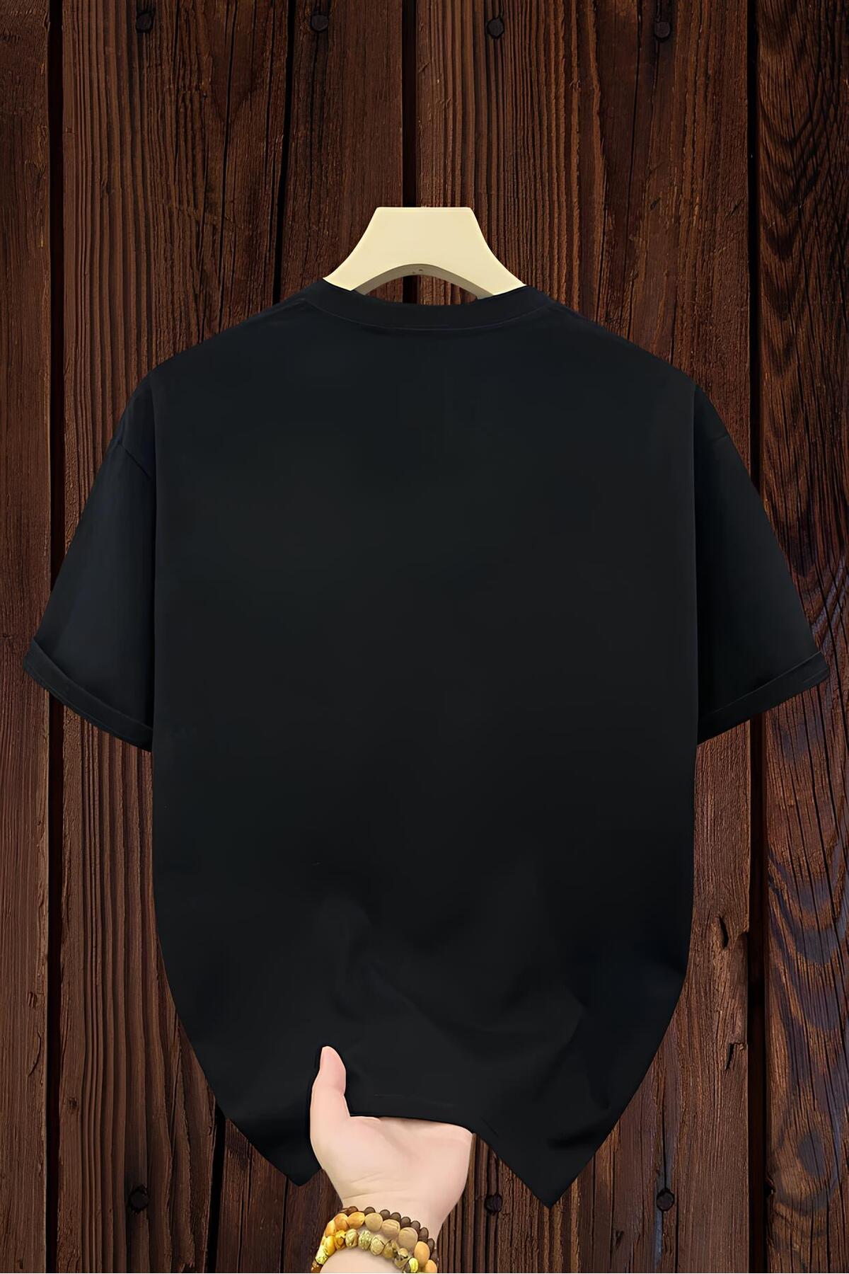 donamod  Pamuklu Rahat Şık Nasa Çizgisel Tasarımlı Oversize Tshirt Tişört - Görsel 2