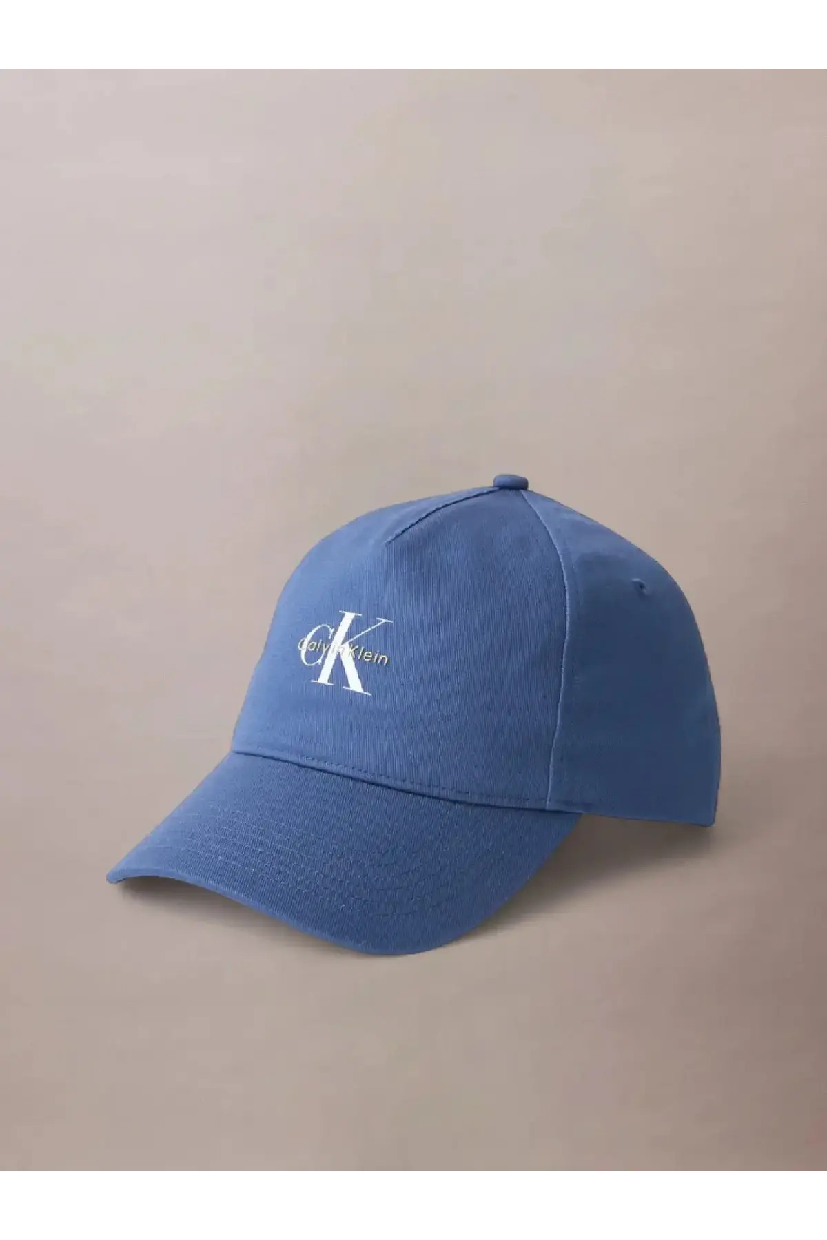 Calvin Klein MONOLOGO PRINTED BASEBALL CAP Mavi Erkek Şapka