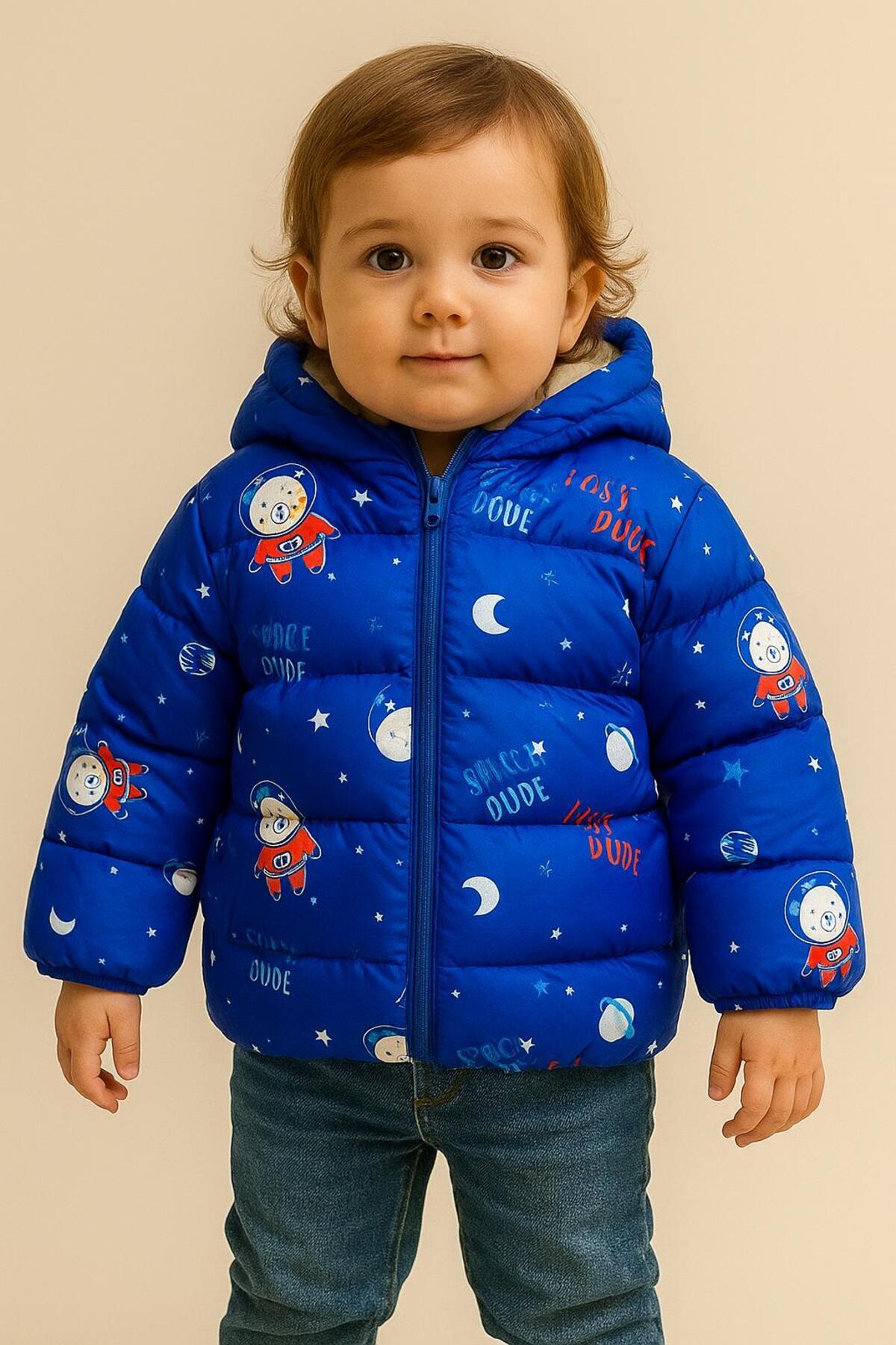  کاپشن و پالتو زمستانی پفی ضد باد کلاه دار بچه گانه