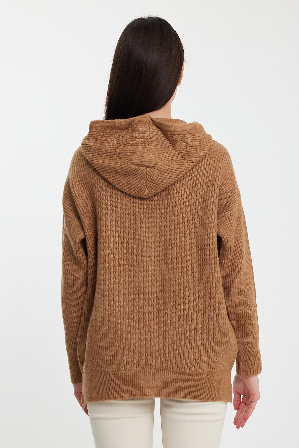 ALEXANDERGARDI  KAPÜŞONLU FERMUARLI TRİKO HIRKA(A92409-S) - Görsel 3