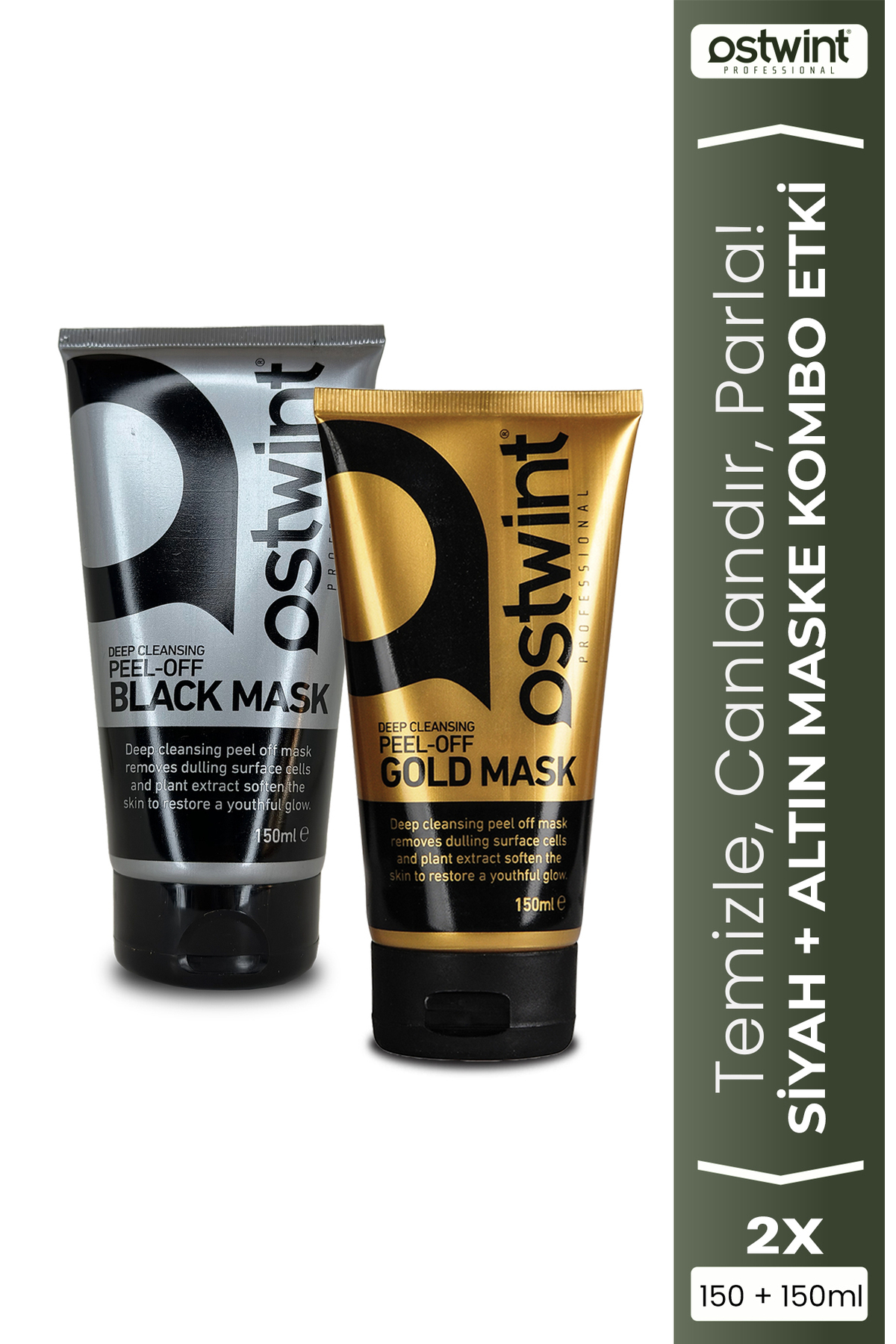 Ostwint Gold ve Siyah Yüz Maskesi - Gold 150 ml & Black 150 ml Yüz Maskesi — gold ve black mask
