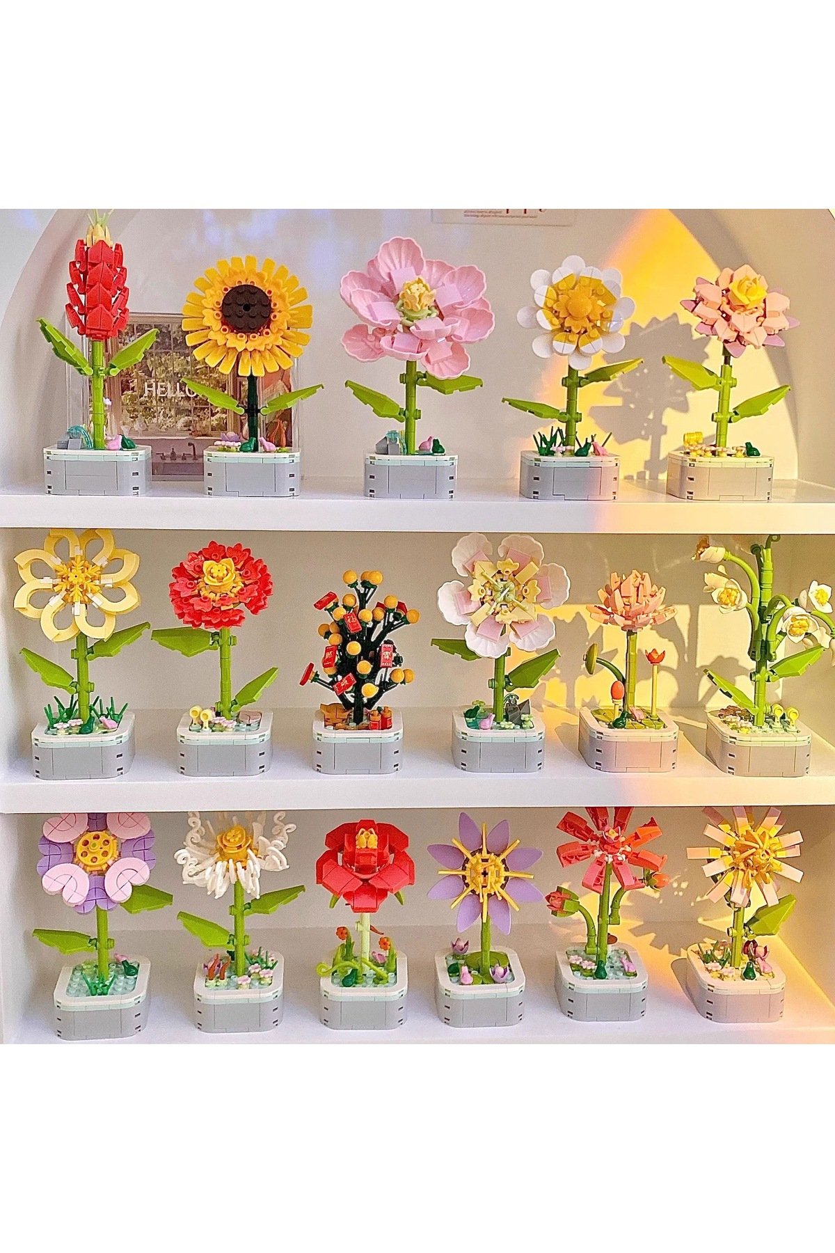 بازی ساختمانی گل تزئینی غافلگیرکننده، قطعات کبالت و نوردار، ۱۵×۱۲