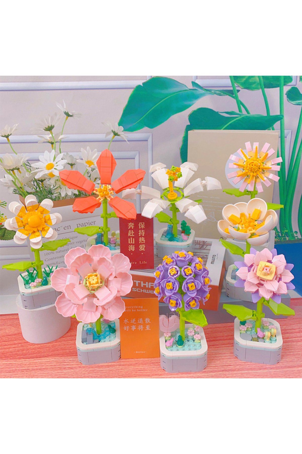 بازی ساختمانی گل تزئینی غافلگیرکننده، قطعات کبالت و نوردار، ۱۵×۱۲