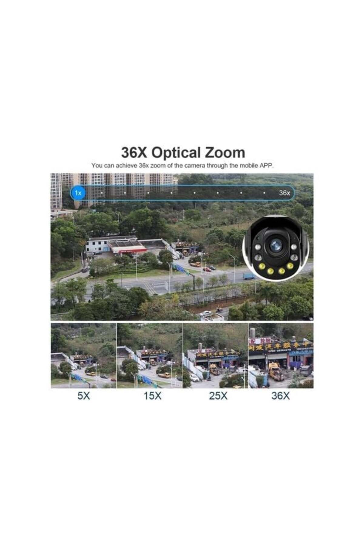 Epilons 4K Wifi Güvenlik Kamerası – 36X Optik Zoom, Çift Lens, Gece Görüşlü, Alarmlı, Motorize Odaklama fotoğrafı 2 (önizleme)