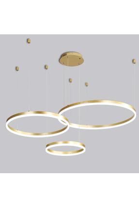 Monolux Ø80-60-40CM 3'LÜ LED AVİZE SARKIT ANTRASIT (RAL7016) SARI IŞIK (3000K)