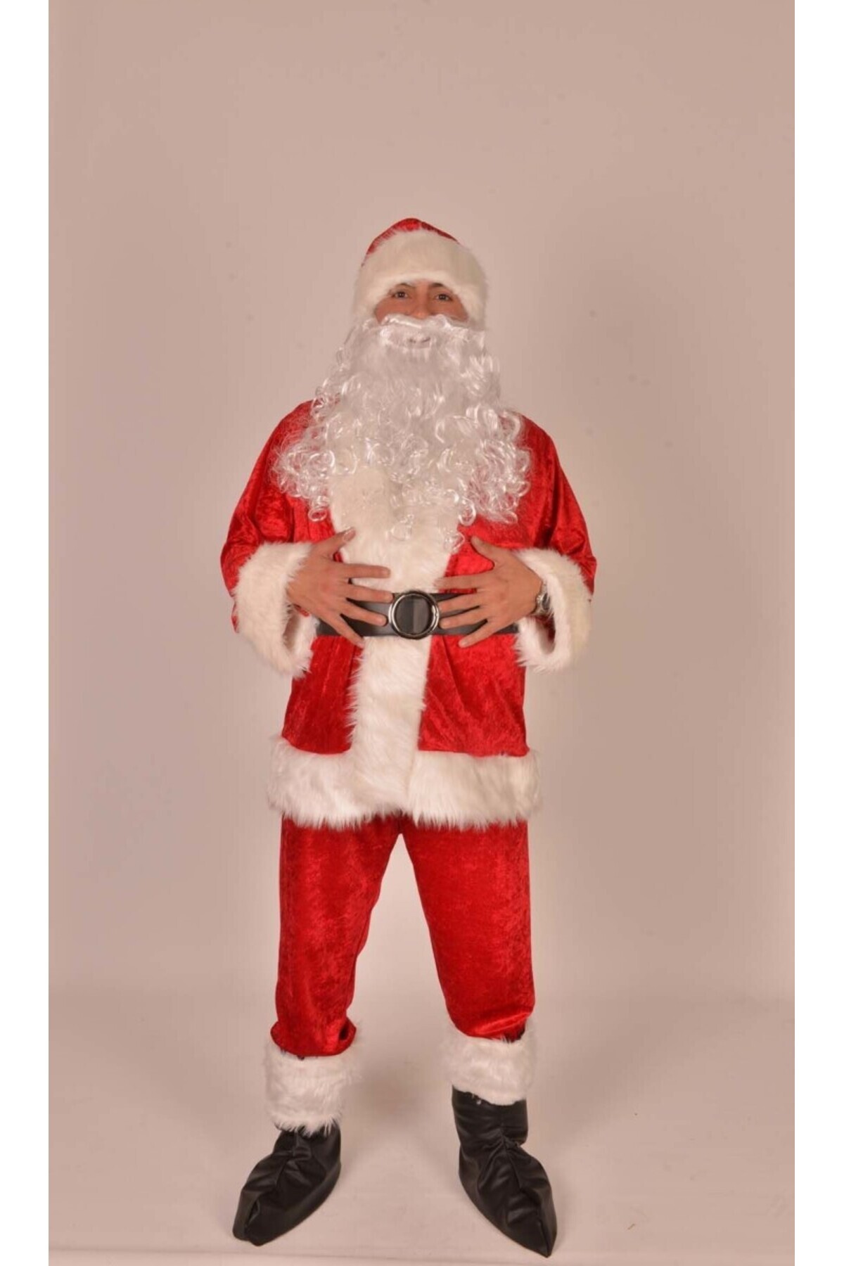 Annee Bakk Kadife Kumaş Noel Baba Kostümü, Yılbaşı Noel Baba Kıyafeti