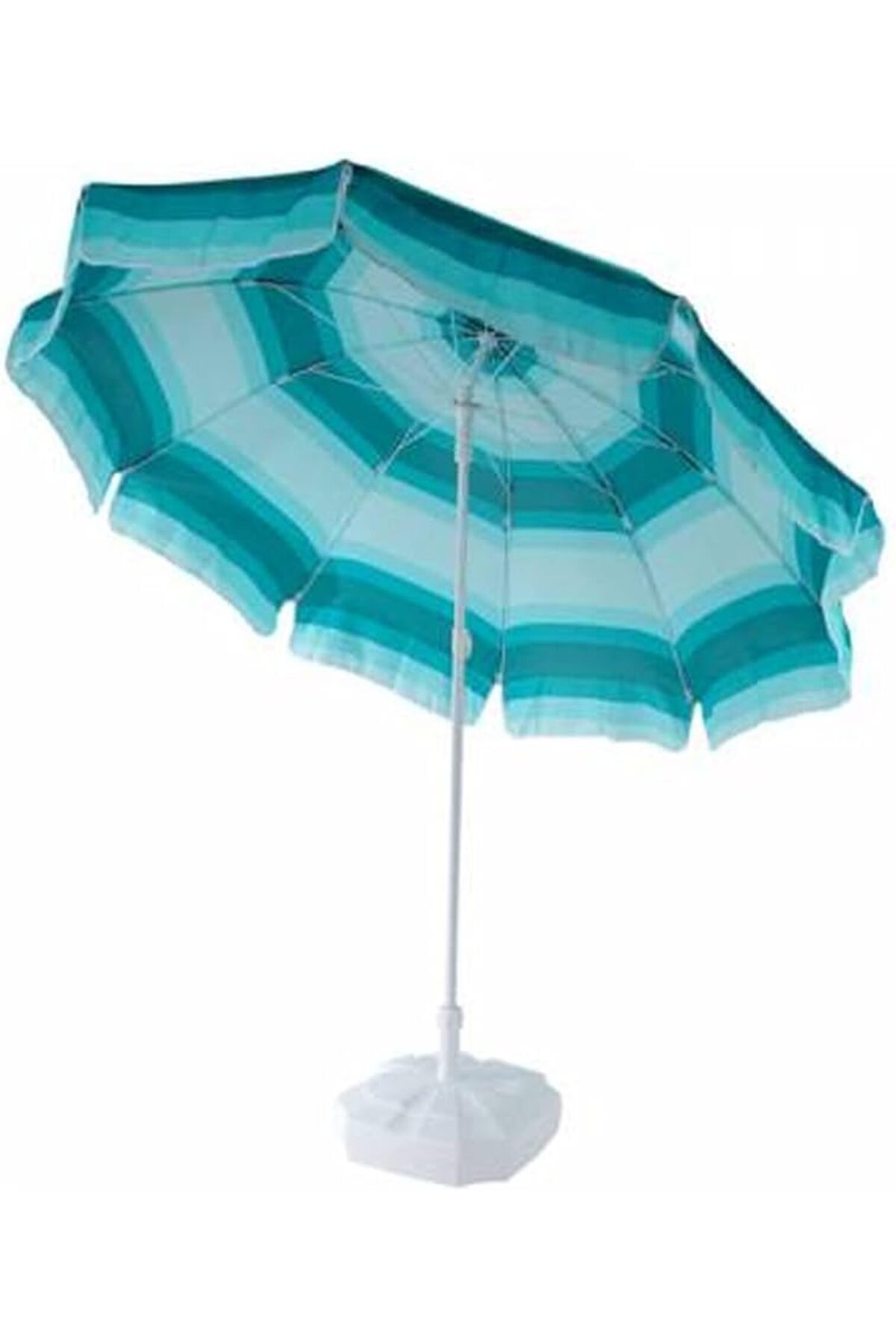 salesalbutik 2 .10 Metre Gölgelik Balkon Plaj Bahçe Teras Piknik Şık Şemsiye Su Bidonu 16 Litre Turkuaz