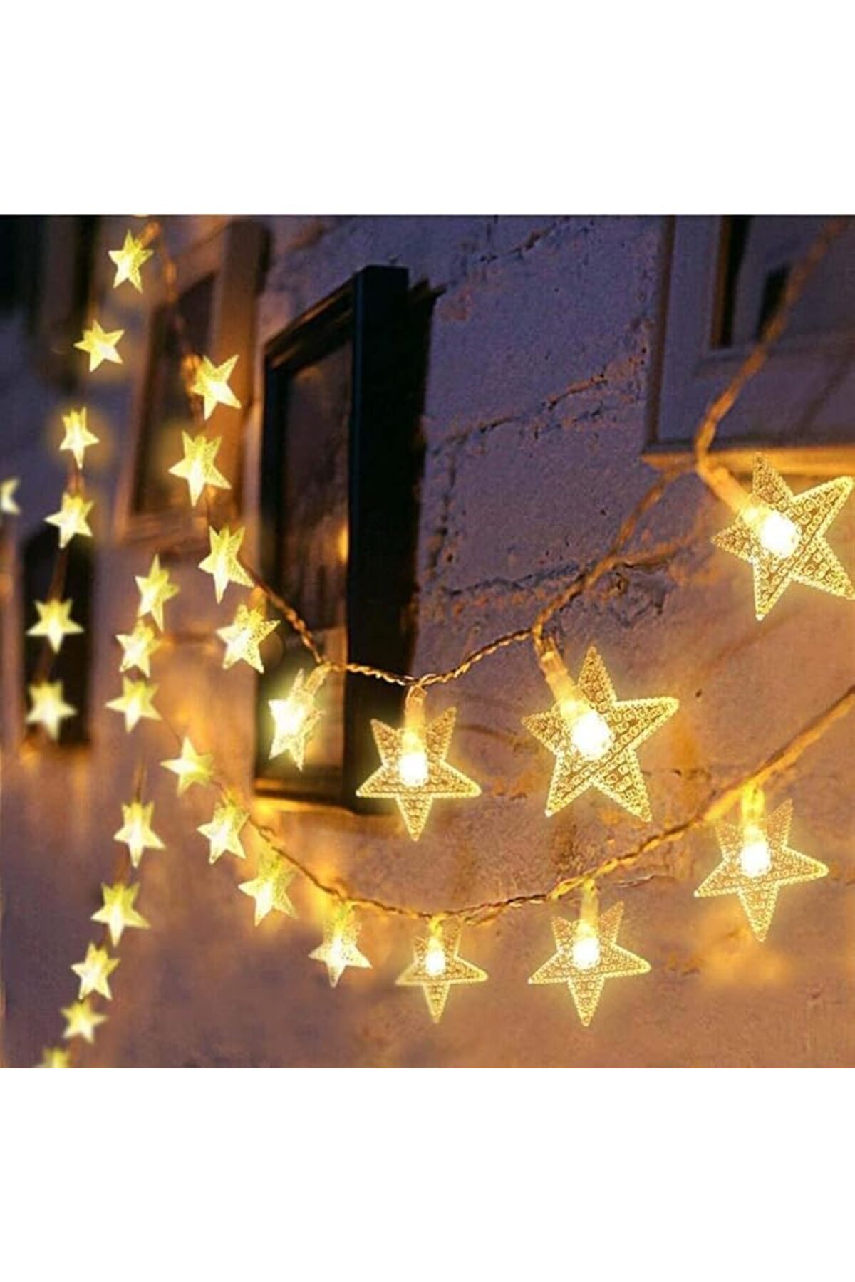 SoyluhanStore Gitti Dekoratif Yıldız Led Dizeleri 20'li 3 metre Pilli Led Aydınlatma