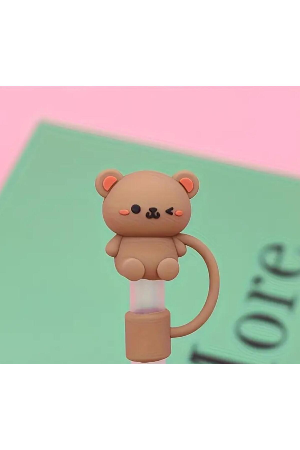 alisa Hayvan Desenli 3D Termos Pipet Kapağı - Yeniden Kullanılabilir, 10mm pipetler için ideal