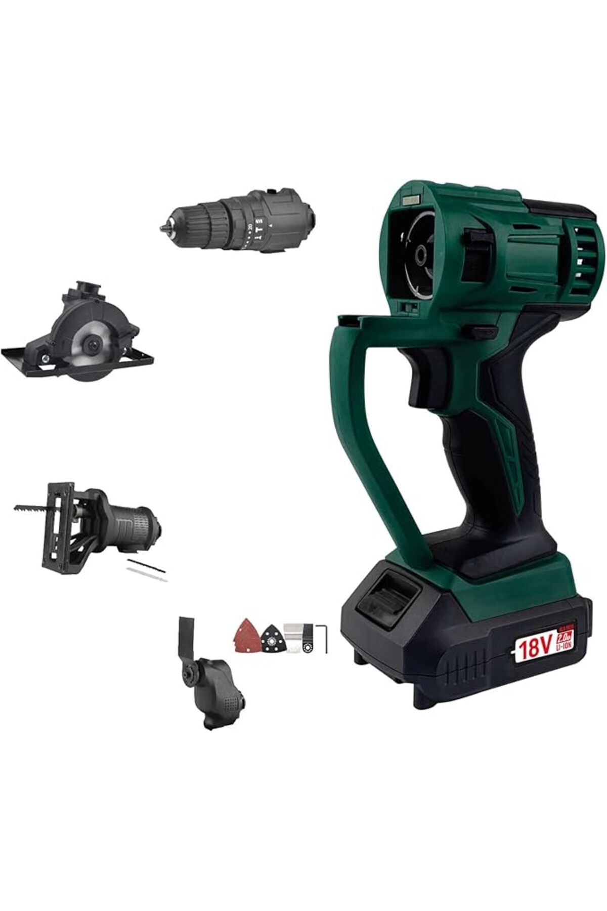 yenibagshop KLMS18-20 18 V 2 Ah Li-on Çift Akülü Darbeli Vidalama Multi Set