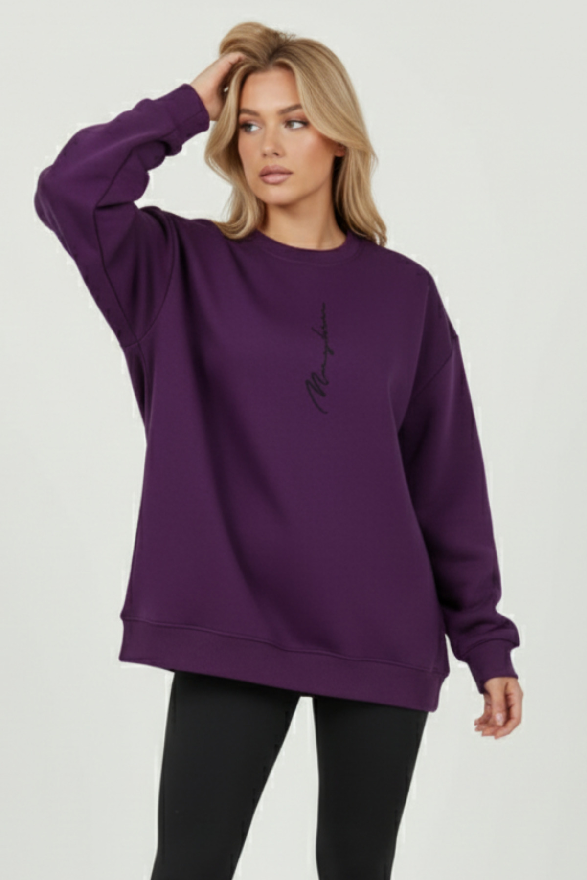 UNCİA OUTDOORS Never Baskılı Unisex Bisiklet Yaka Sweatshirt görsel 2