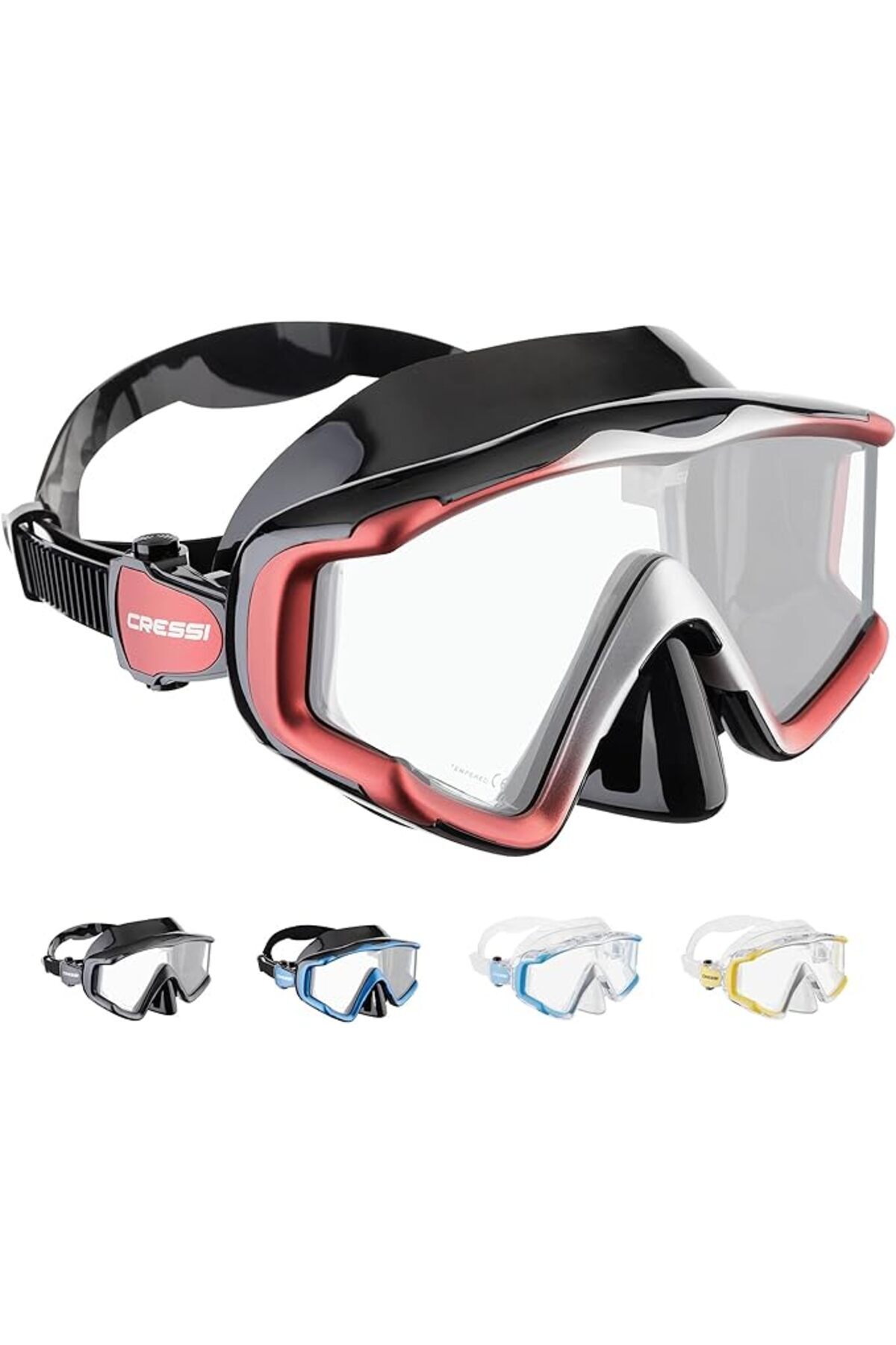 yenibagshop LIBERTY 3 WINDOWS MASK BLACK SIL. RED/SILVER