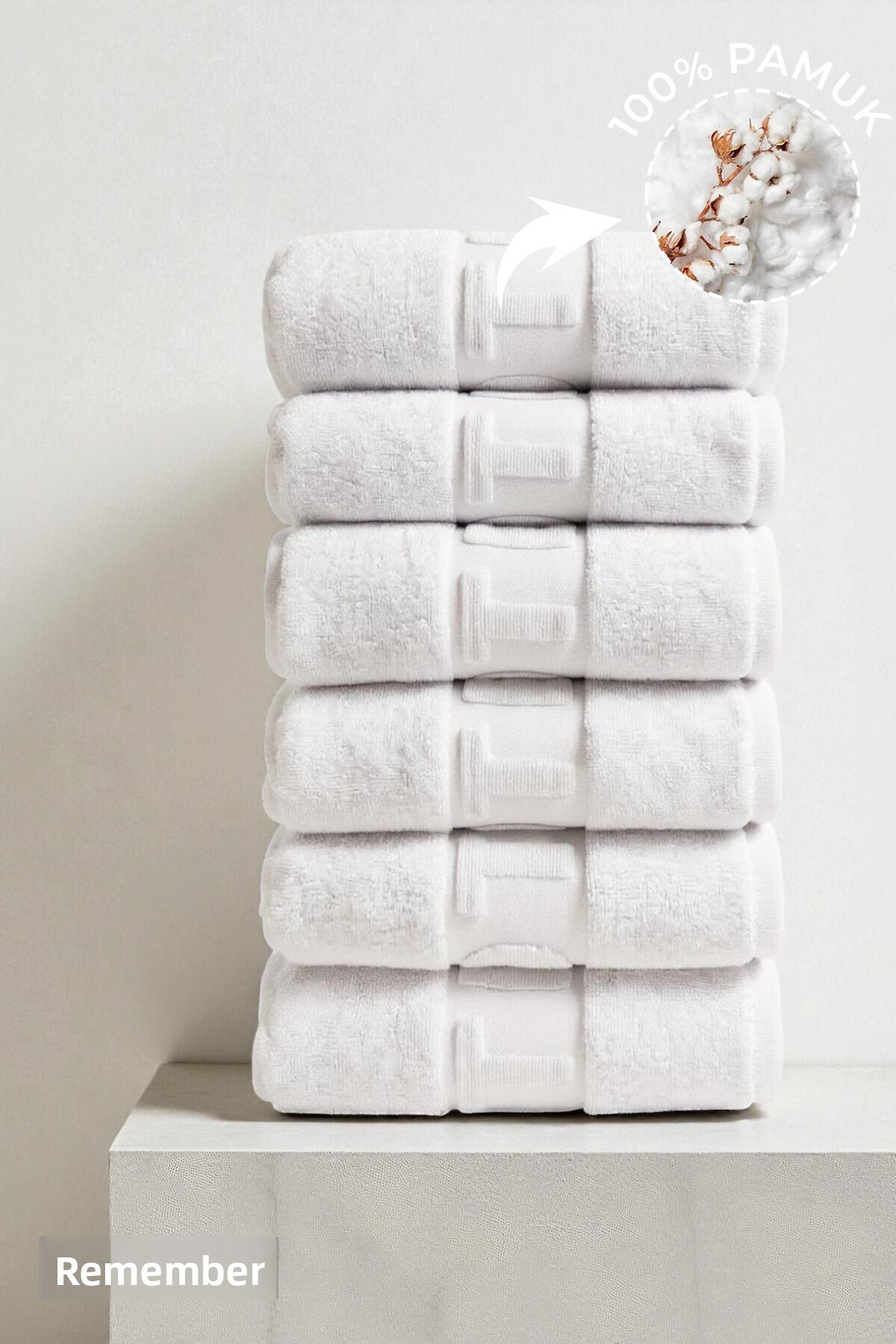 Anılsan Sada 6 bielych hotelových uterákov - 50x90 cm, 225 gr, 100% bavlna, kúpeľné a hotelové uteráky, vhodné na každodenné použitie