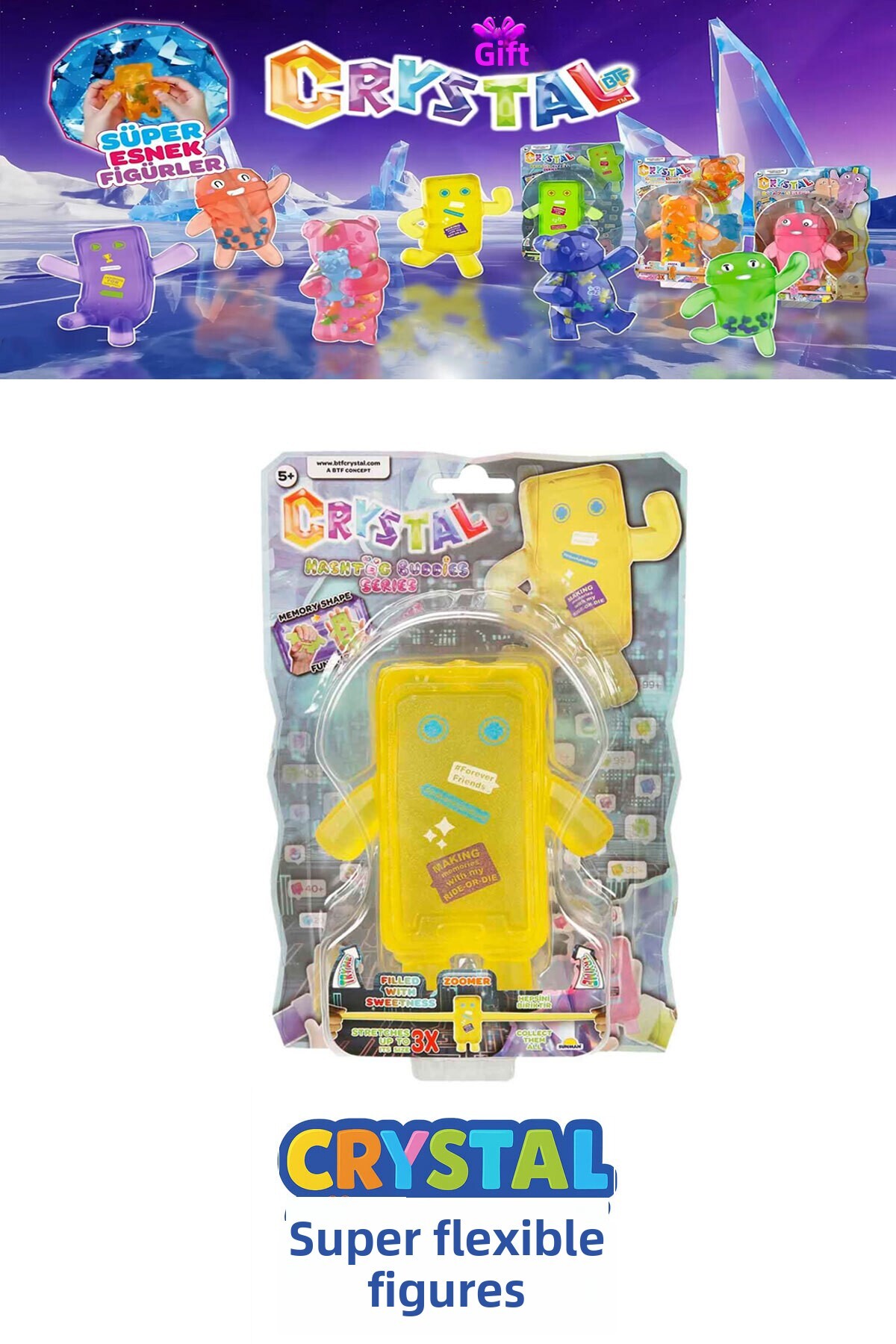 hediyecik Crystal Flexible Extending Figure Hashtag Buddies