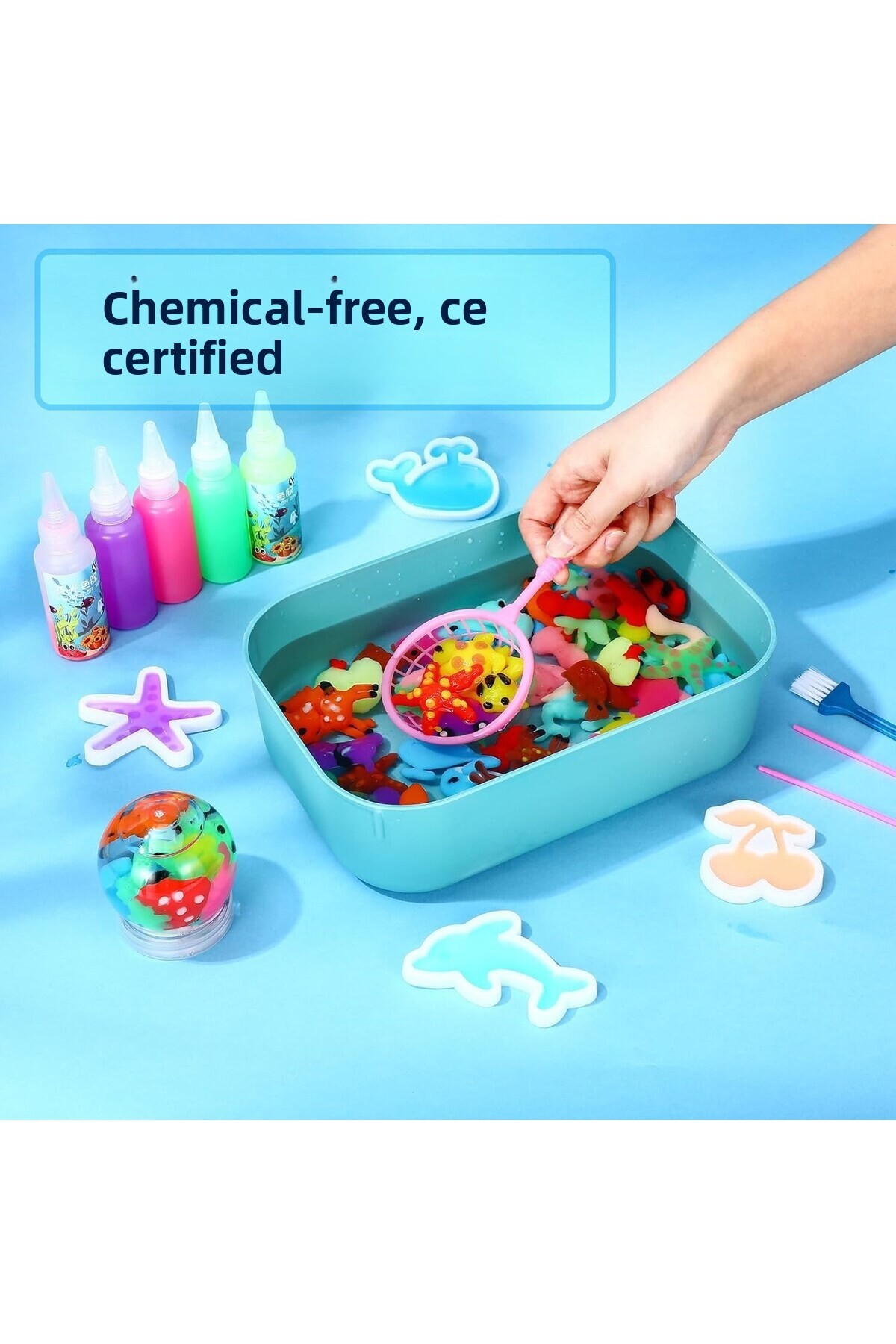 ست بازی ژل آکوا الف ۵ رنگ، شامل ۶ قالب و یک بطری ژل