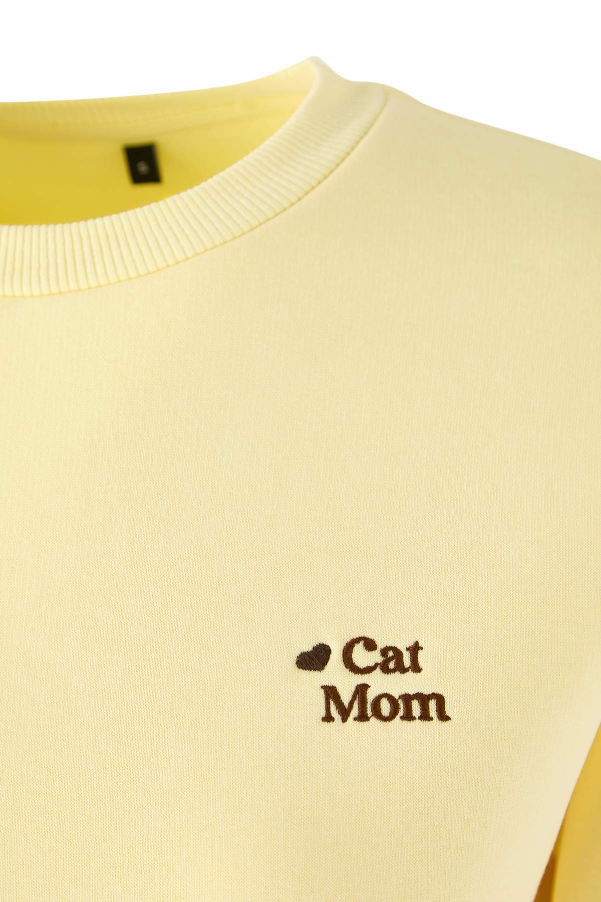 Trendyolmilla  Açık Sarı Regular/Normal Kalıp Nakış Detaylı Kalın İçi Polarlı Örme Sweatshirt TWOAW26SW00200 - Görsel 6