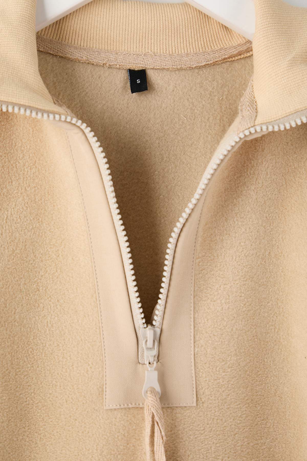 Trendyolmilla  Taş Regular/Normal Kalıp Fermuar Detaylı Dik Yaka Polar Kalın Örme Sweatshirt TWOAW26SW00026 - Görsel 7