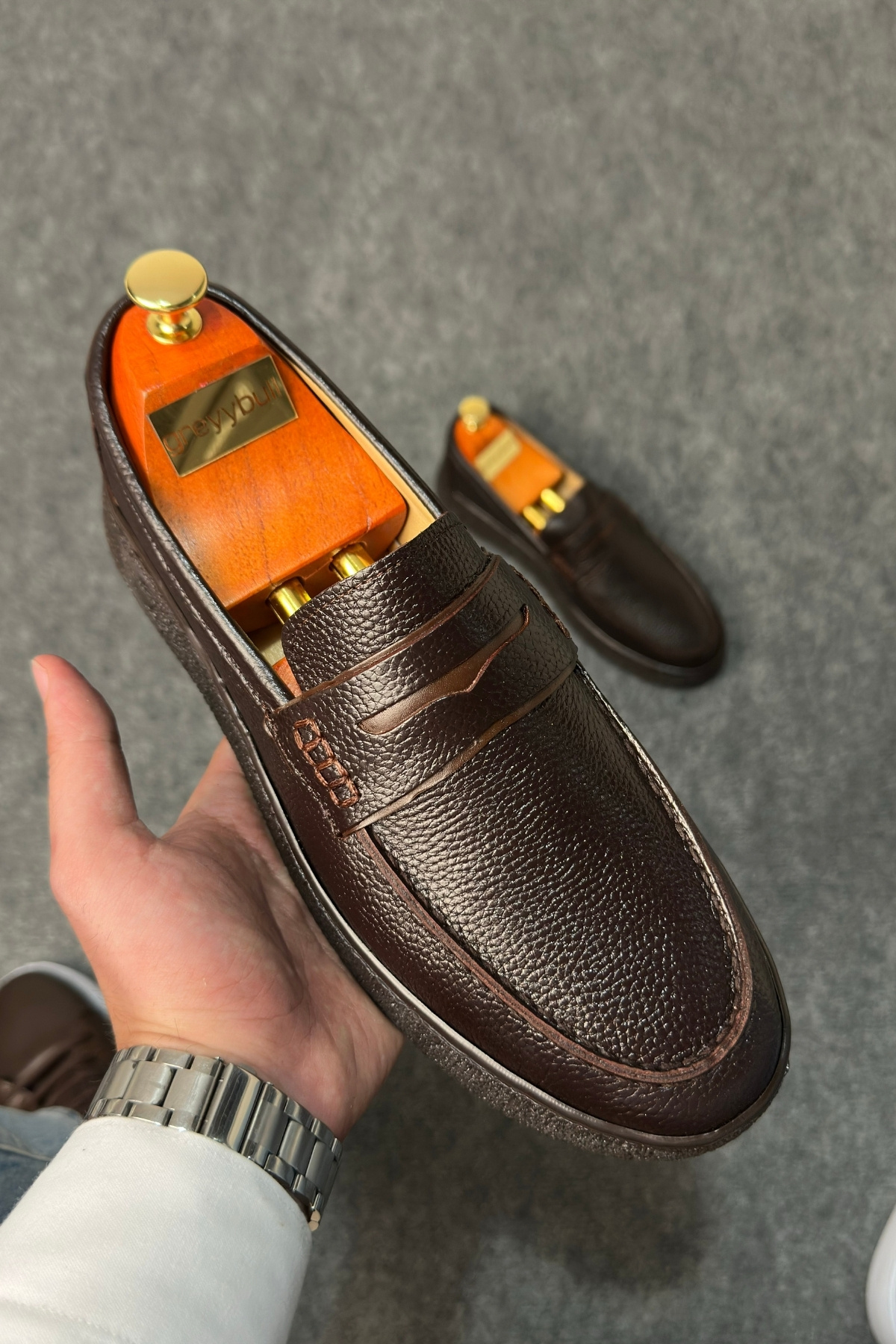 Greyybull Shoes kahve Hakiki Deri Erkek Günlük Ayakkabı, Loafer Ayakkabı, Hafif Ayakkabı görsel 3