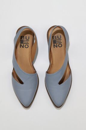 Bueno Shoes Mavi Deri Kadın Düz Sandalet 01ws2311