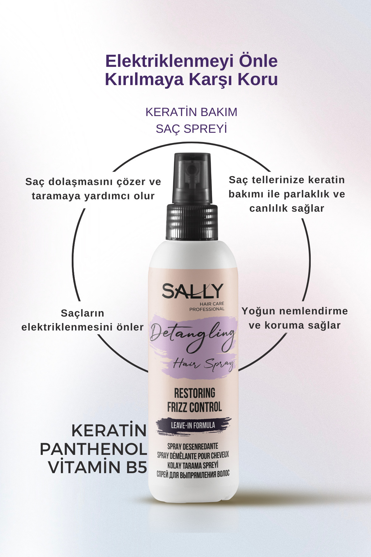 Güneş Ve Isı Koruyucu Saç Spreyi Bakım Sütü - Keratin & B5 Vitamini - 125 ml — 55521 — تصویر 3 از 3