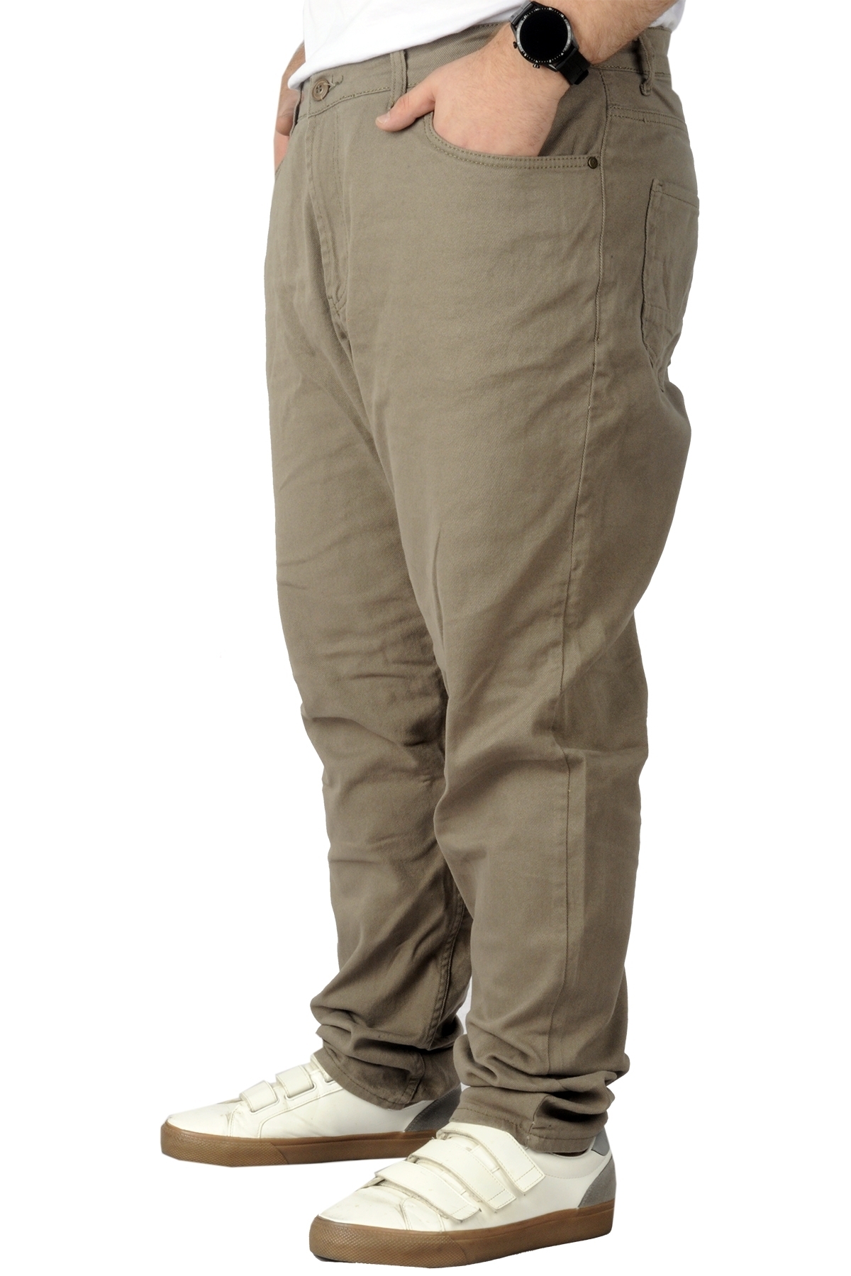 ModeXL Mode Xl Büyük Beden Erkek Gabardin Pantolon 5 Cep Doğa Classic 22920 Bej görsel 2