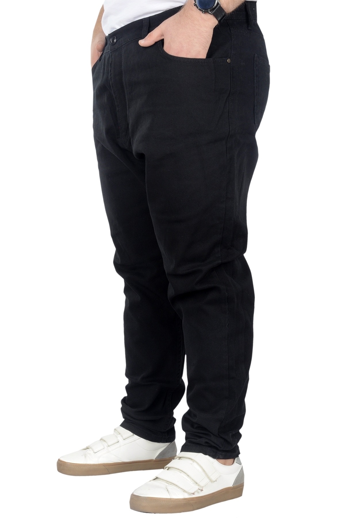 ModeXL Mode Xl Büyük Beden Pantolon Gabardin Jogger Doğa 22920 Siyah görsel 3