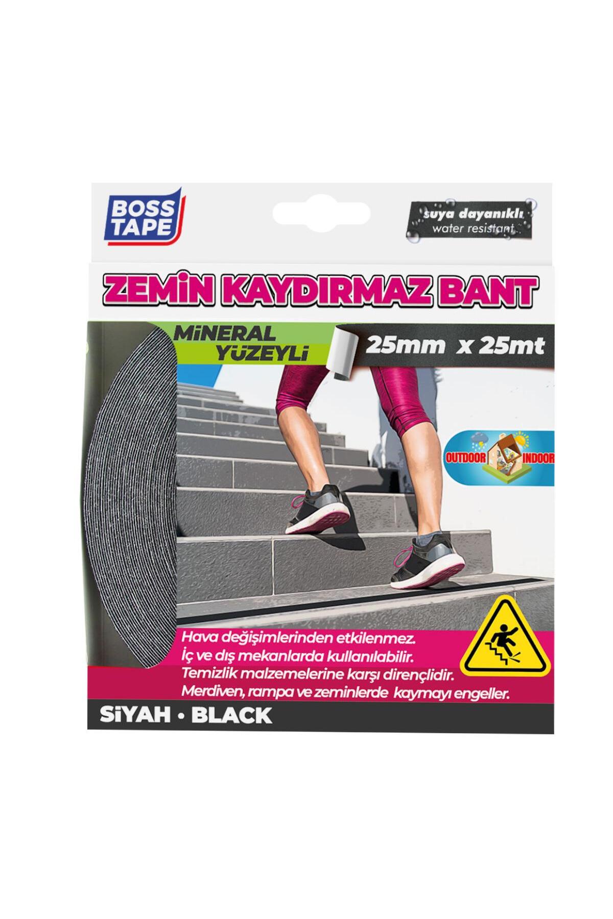Boss Tape Zemin Merdiven Kaydırmaz Bant Yapışkanlı Zımpara Yüzeyli
