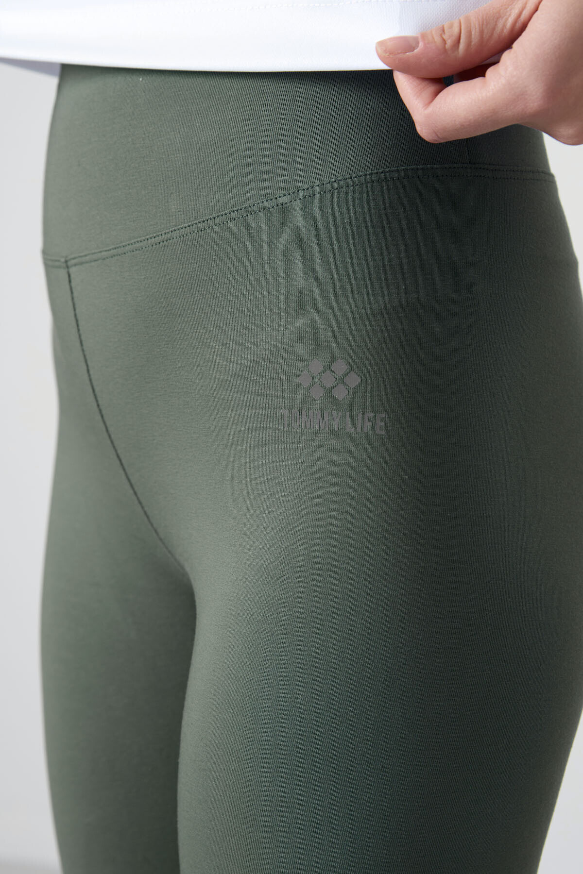 TOMMY LIFE Çağla Yüksek Bel Toparlayıcı Slim Fit Dar Paça Kadın Tayt - 94011 görsel 3