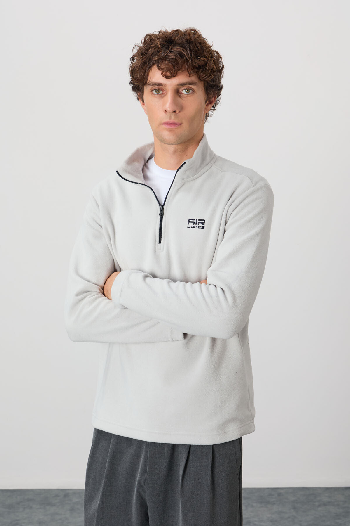 River Taş Dik Yaka Erkek Polar Sweatshirt - 88310 — رنگارنگ A14ER-88310 — تصویر 5 از 6