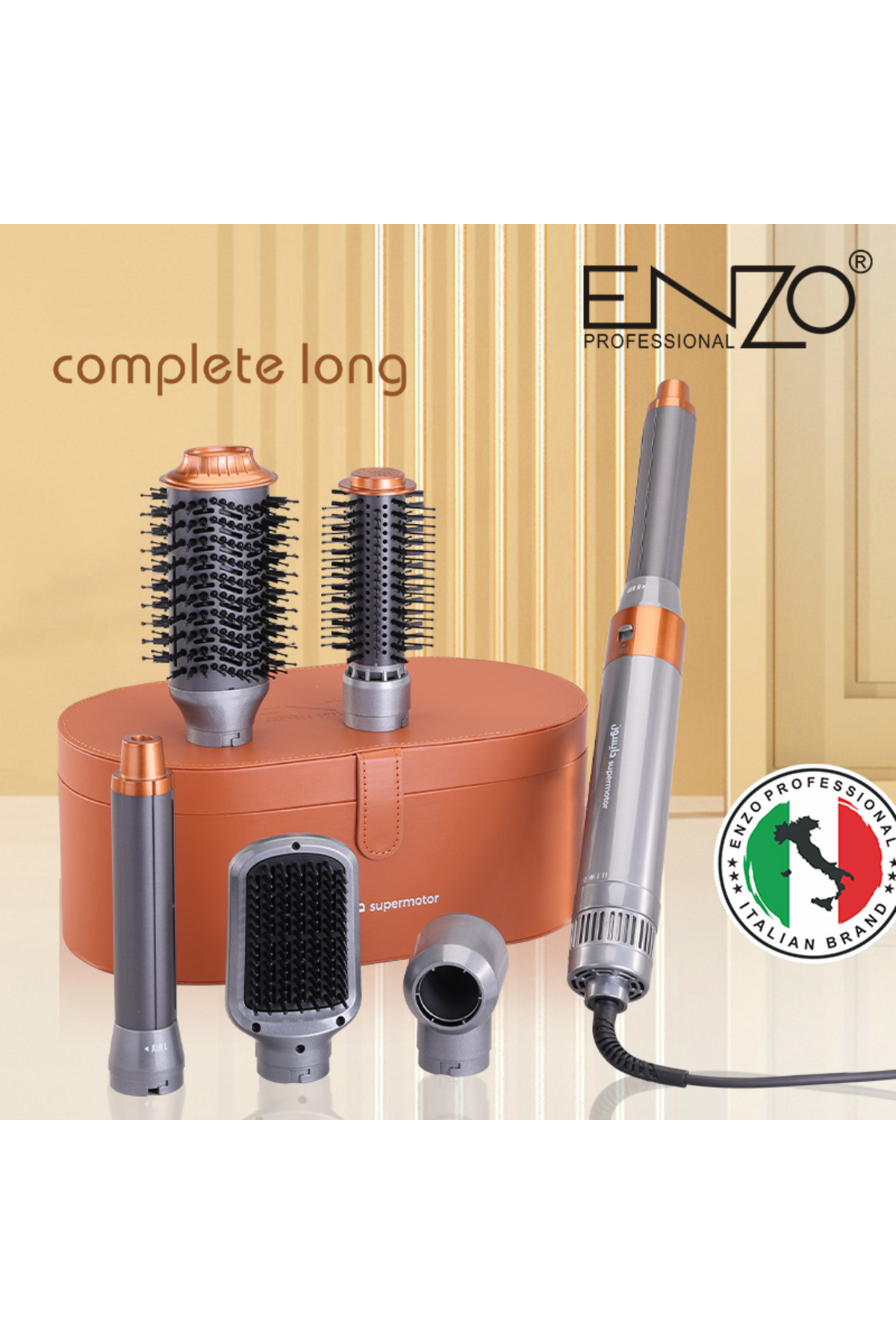 ENZO EN-4133 6-in-1 Electric Styling Set – Straightener, Curler
