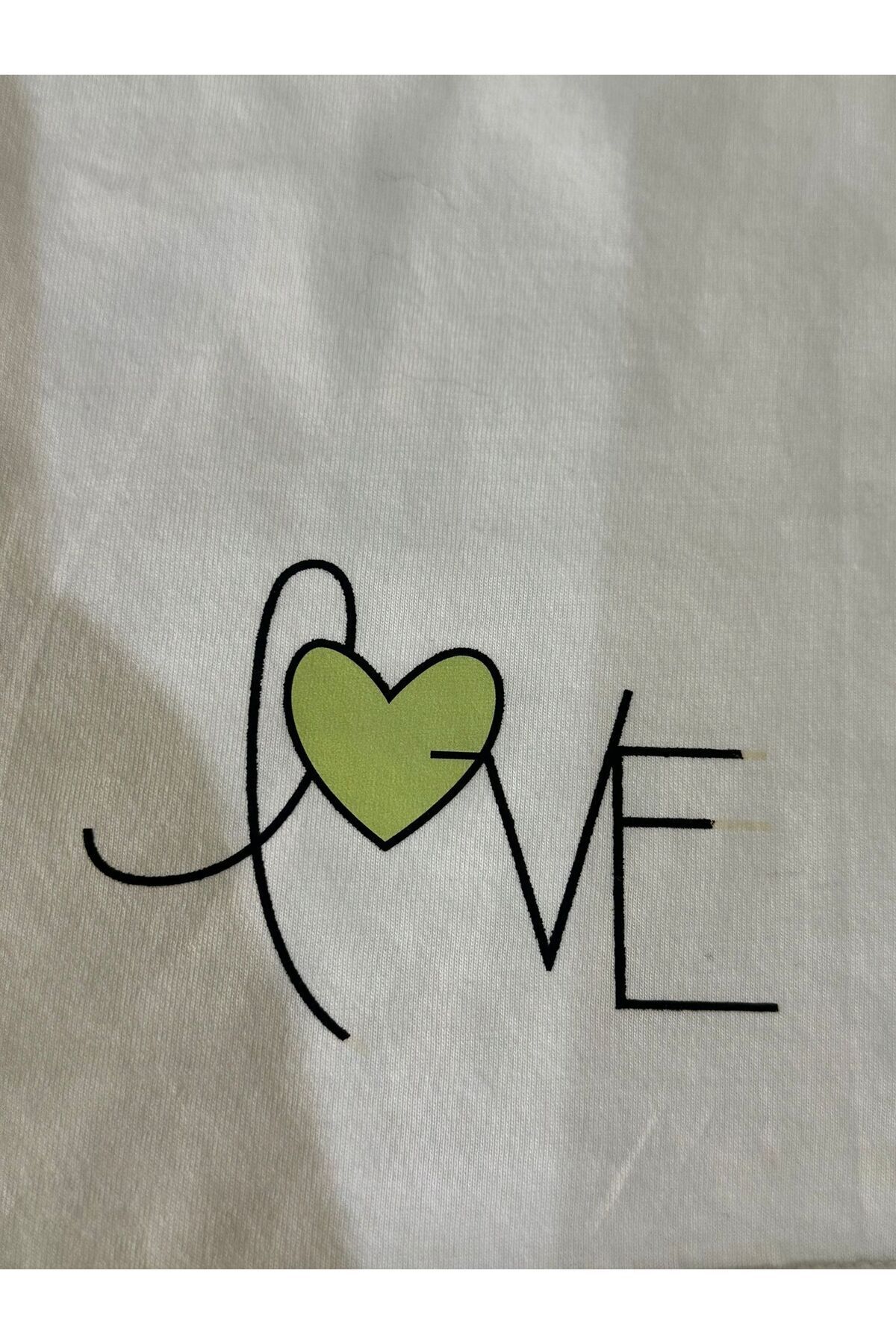 Gönülden Tasarım ÜTÜ İLE YAPIŞAN KALPLİ LOVE YAZI ARMA TRANSFER BASKI 10X7 CM