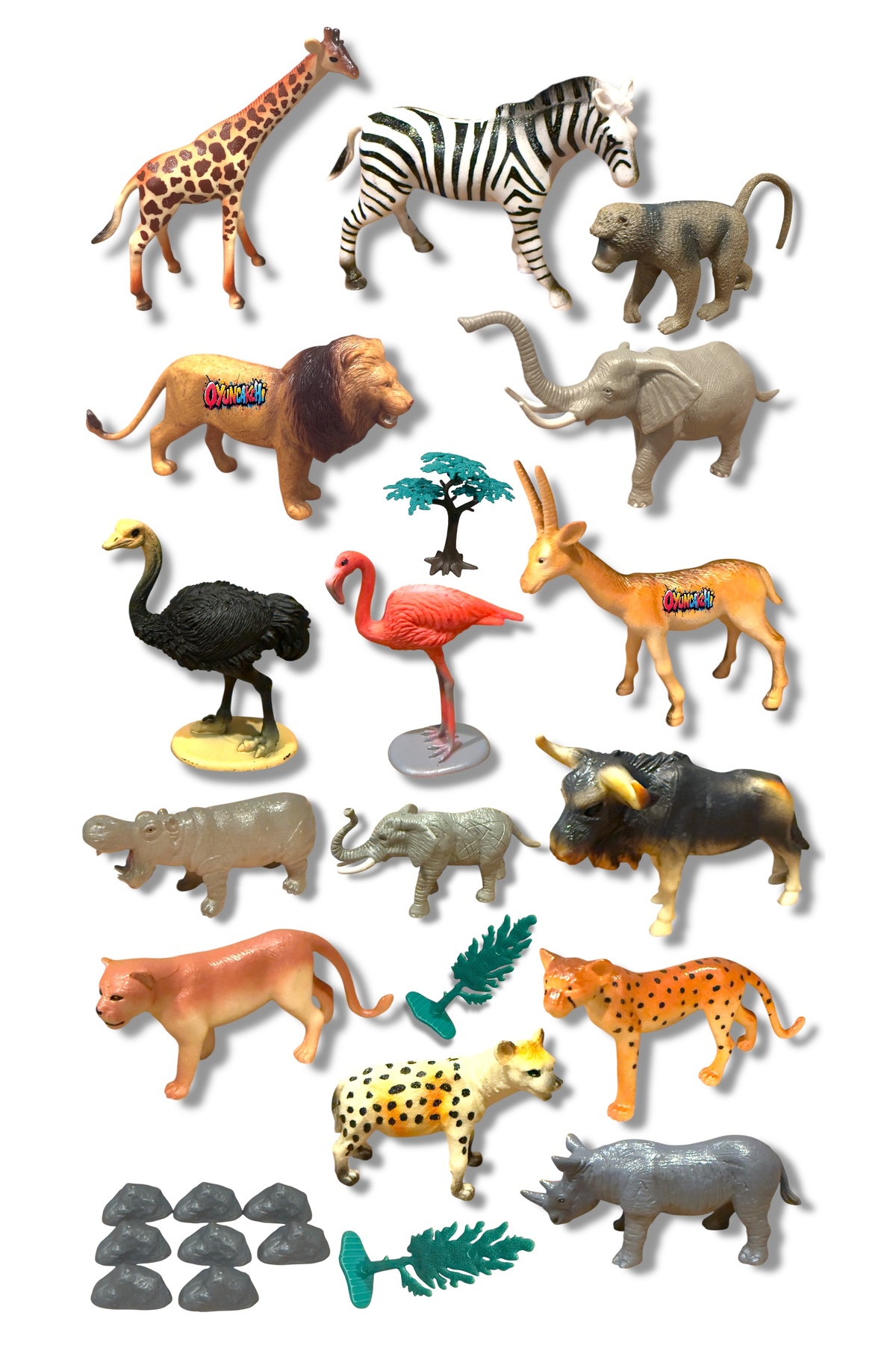 toysandmore Kaplan Fil Zebra Çıta Aslan Et Malzeme Ayakta Duran