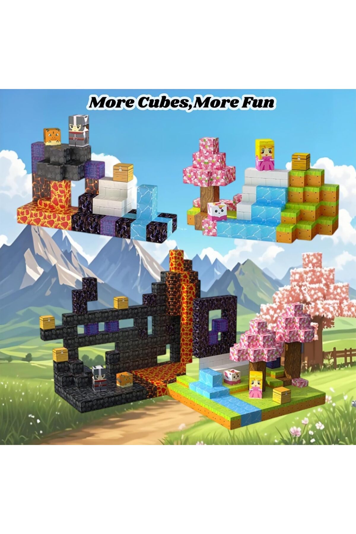 ۲۸۵ تکه بلوکهای مغناطیسی آموزشی STEM برای کودکان بالای ۳ سال