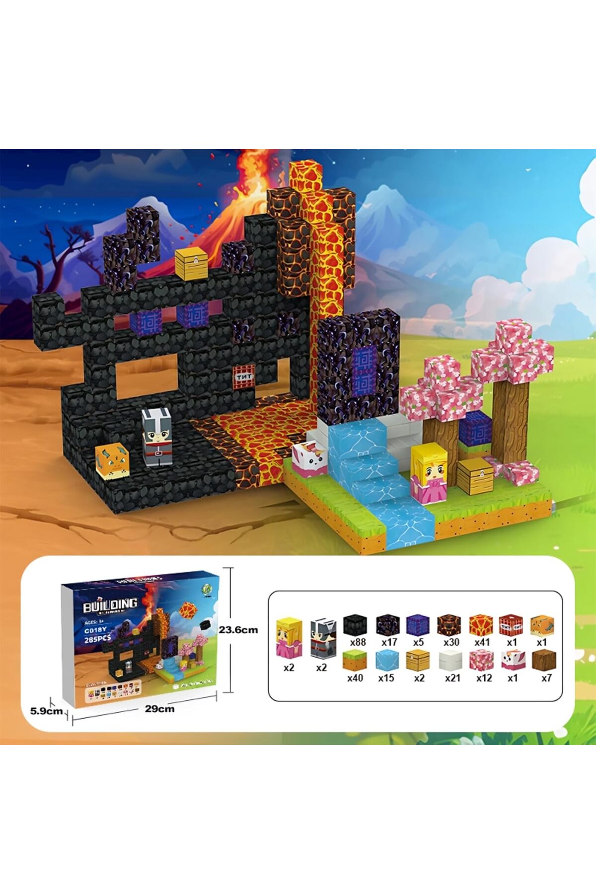 ۲۸۵ تکه بلوکهای مغناطیسی آموزشی STEM برای کودکان بالای ۳ سال